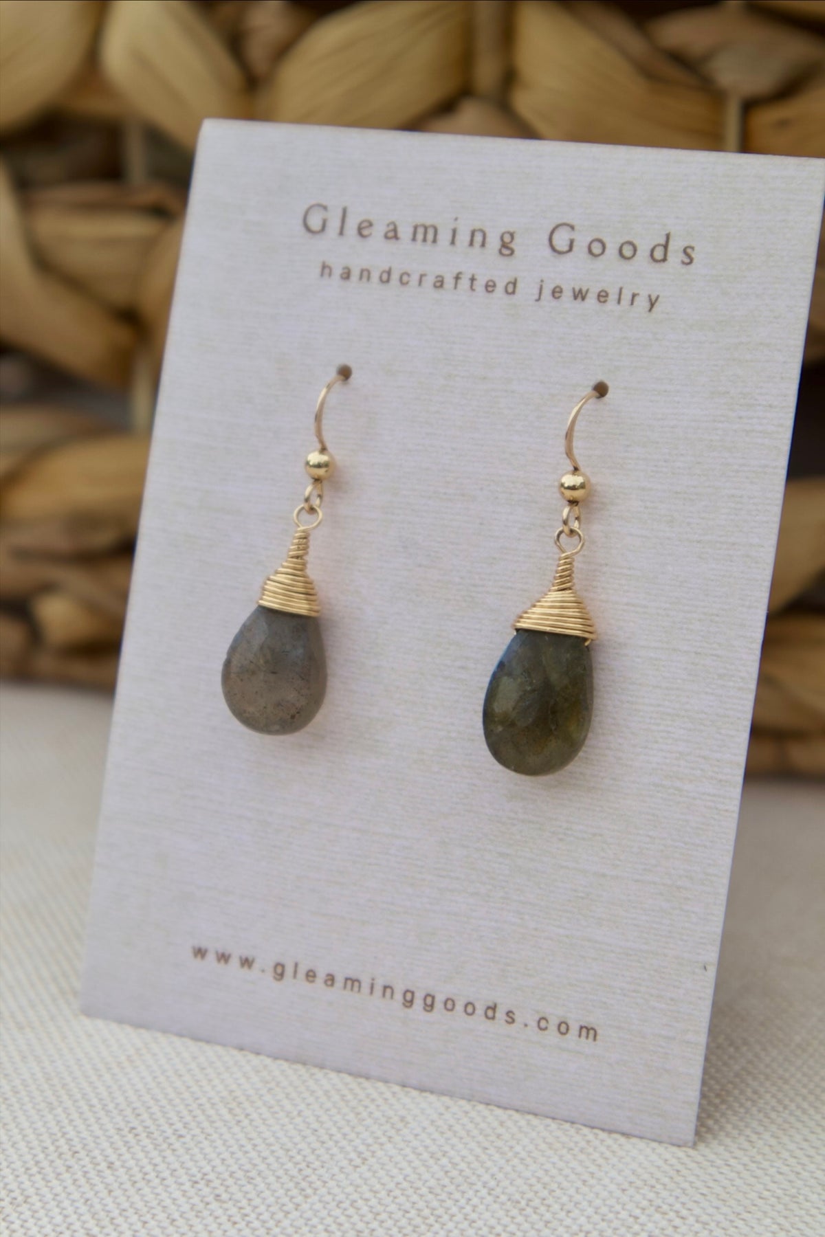 Gold Filled Faceted Labradorite Stone Earrings
