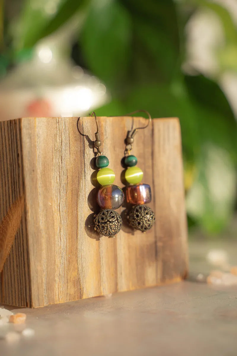 3 Bead Earth Dangles