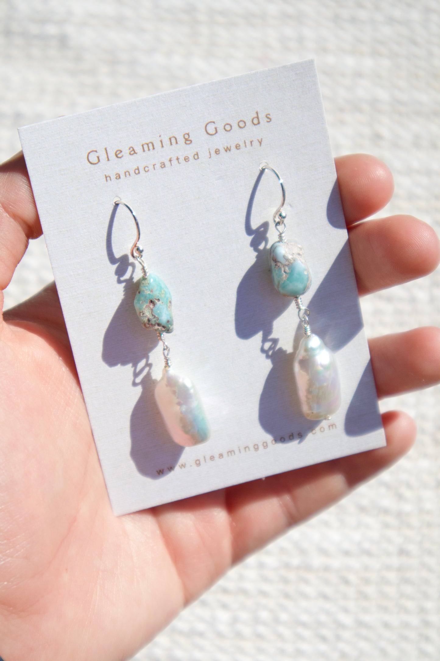 Sterling Silver Turquoise Freshwater Pearl Earrings