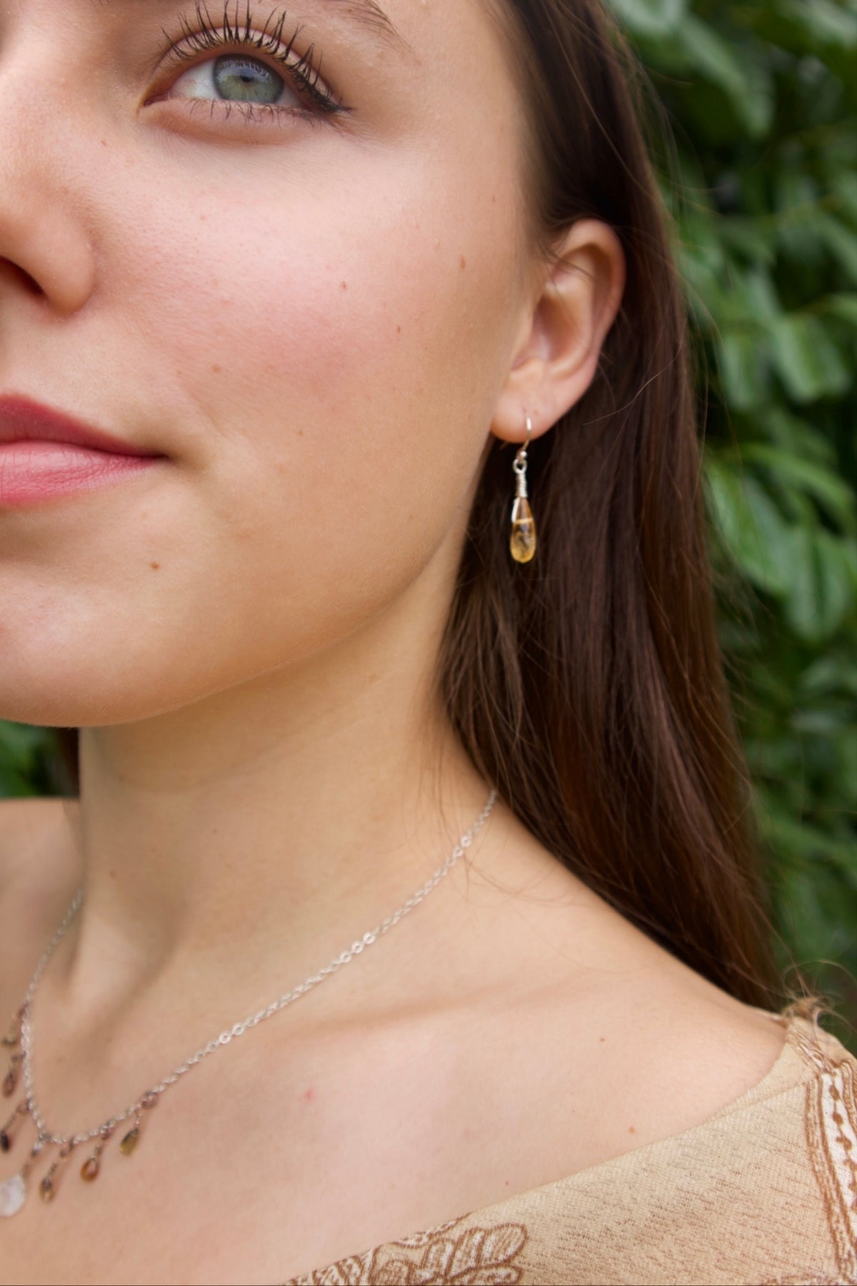 Custom dainty teardrop gem earrings