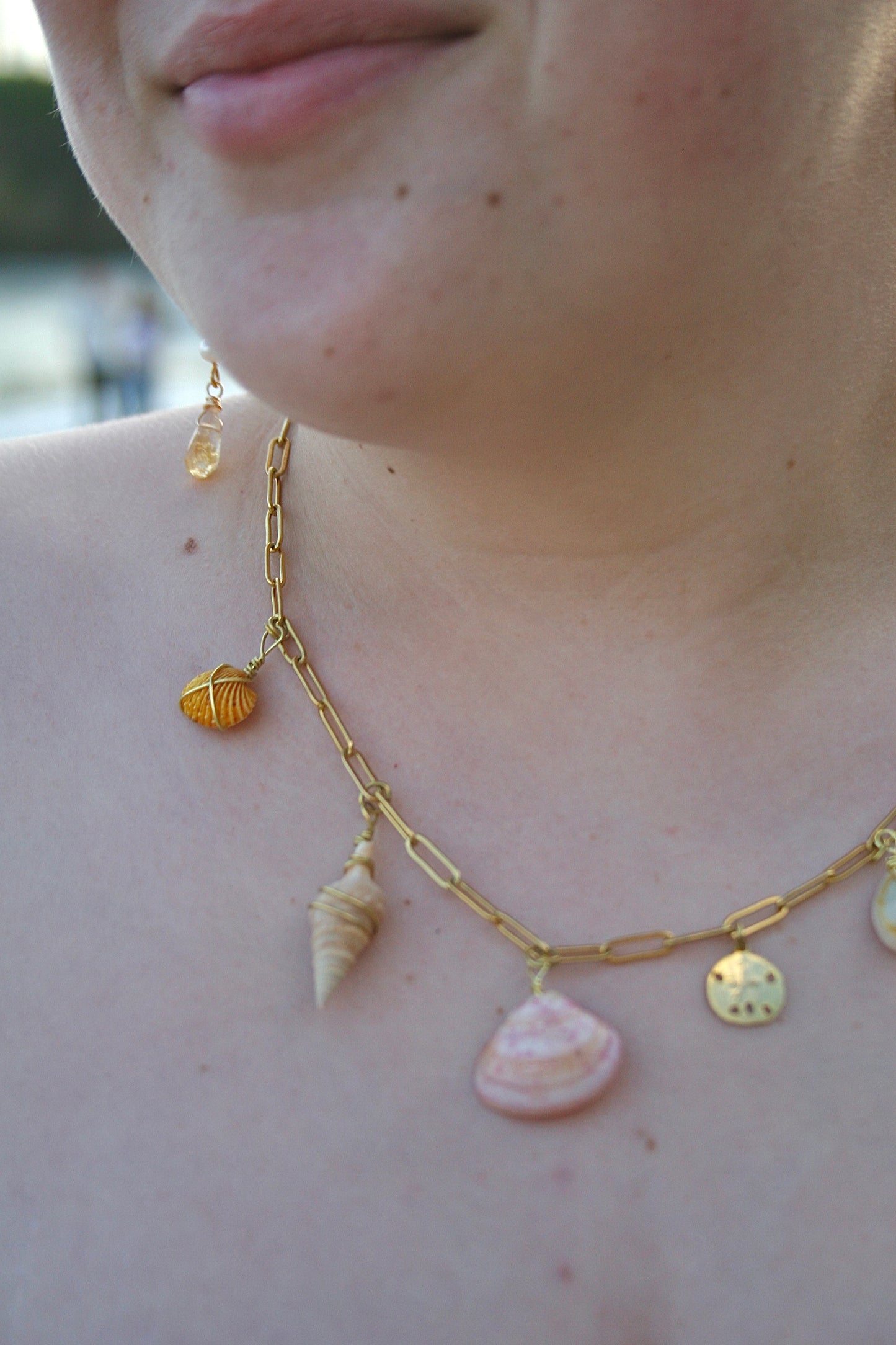 Sunset Sand Dollar Charm Necklace