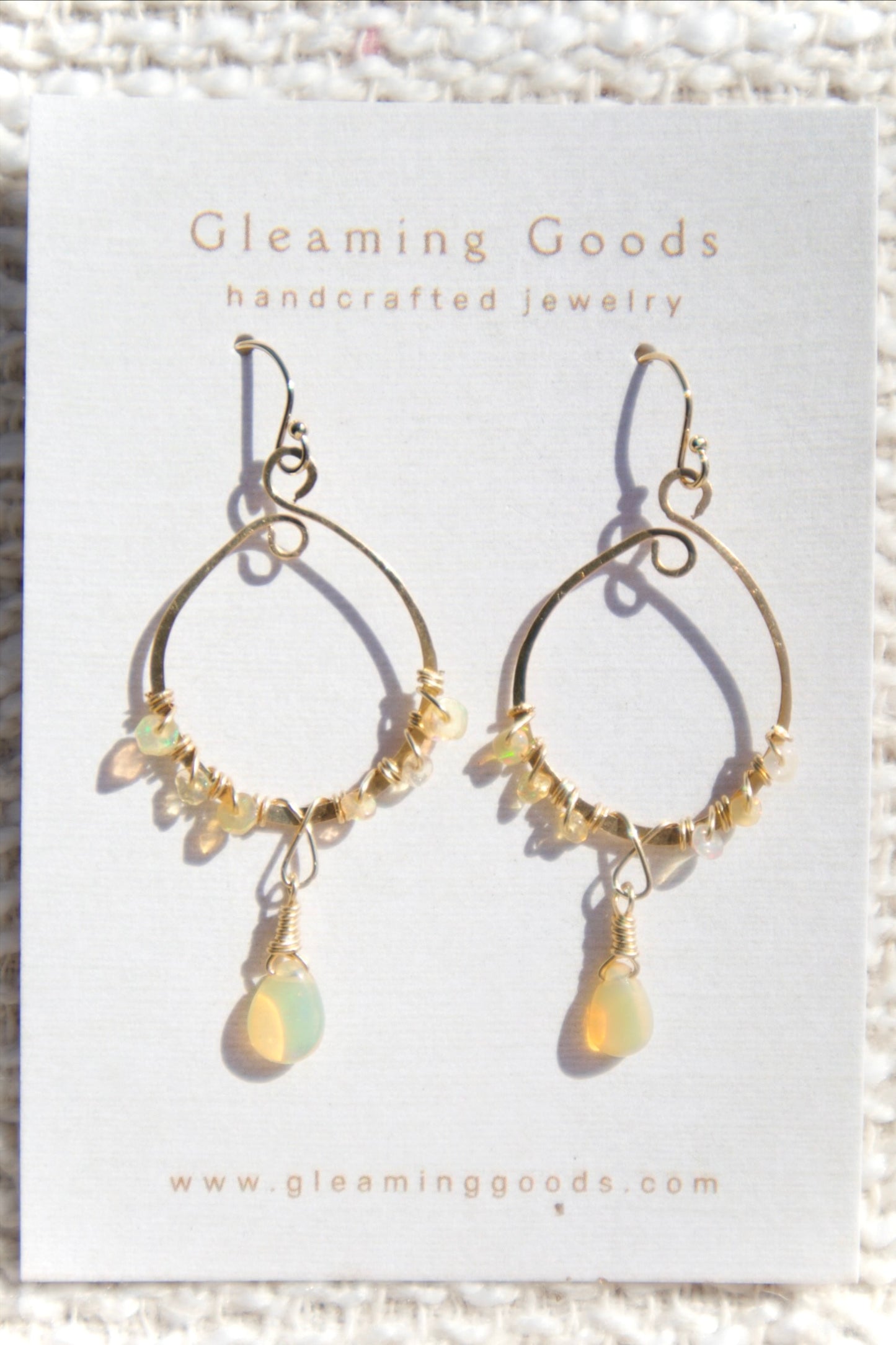 Gold Filled Bohemian Opal Hoops