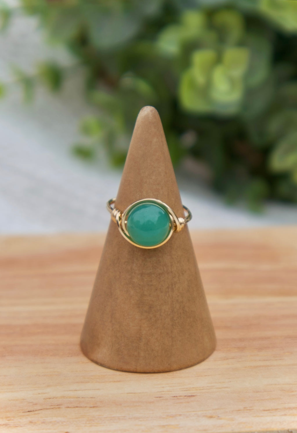 Green Jade Gemstone Ring
