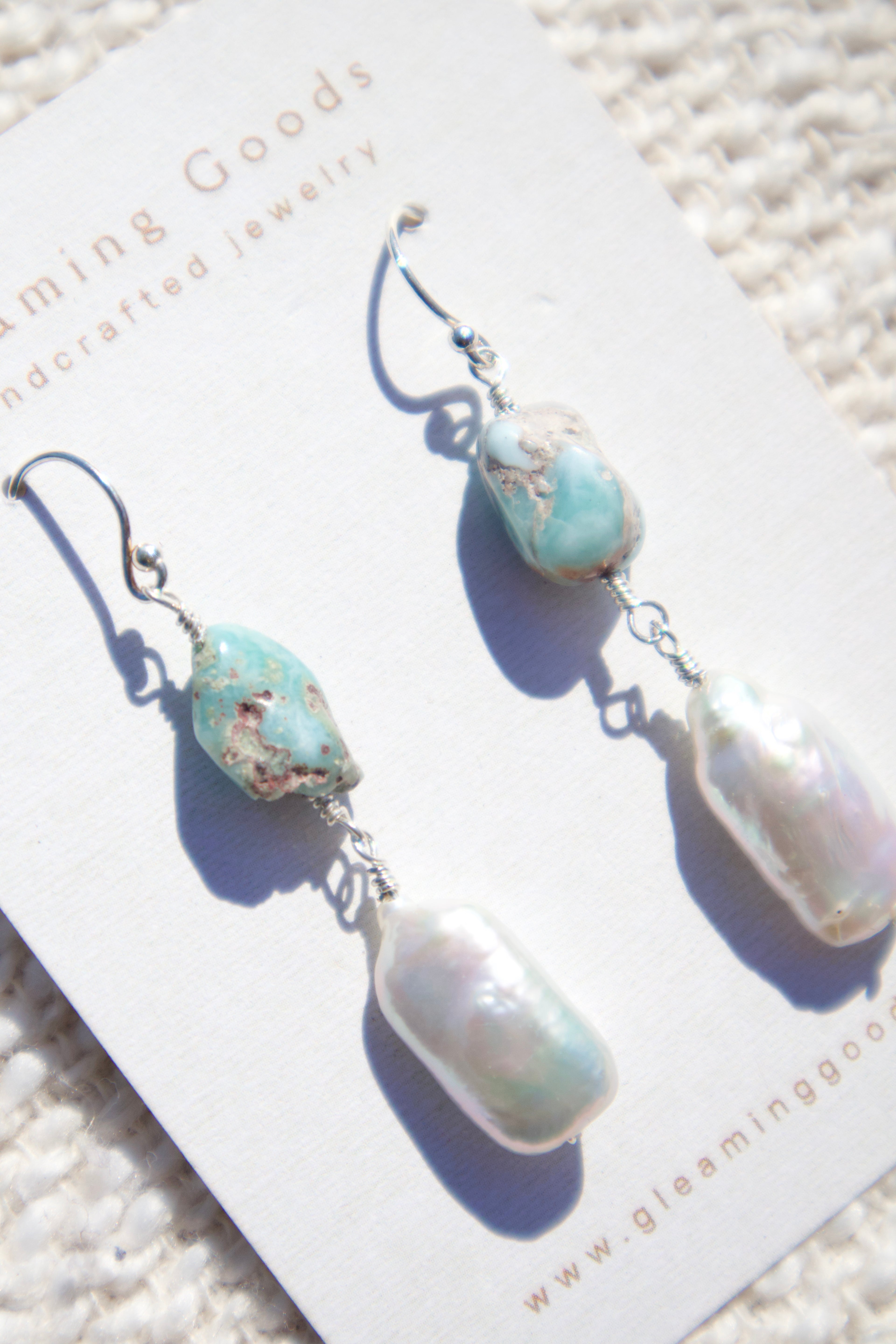 Sterling Silver Turquoise Freshwater Pearl Earrings