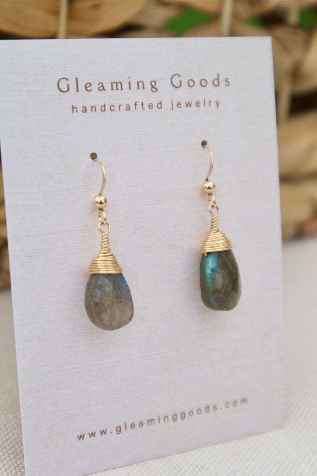 Gold Filled Faceted Labradorite Stone Earrings