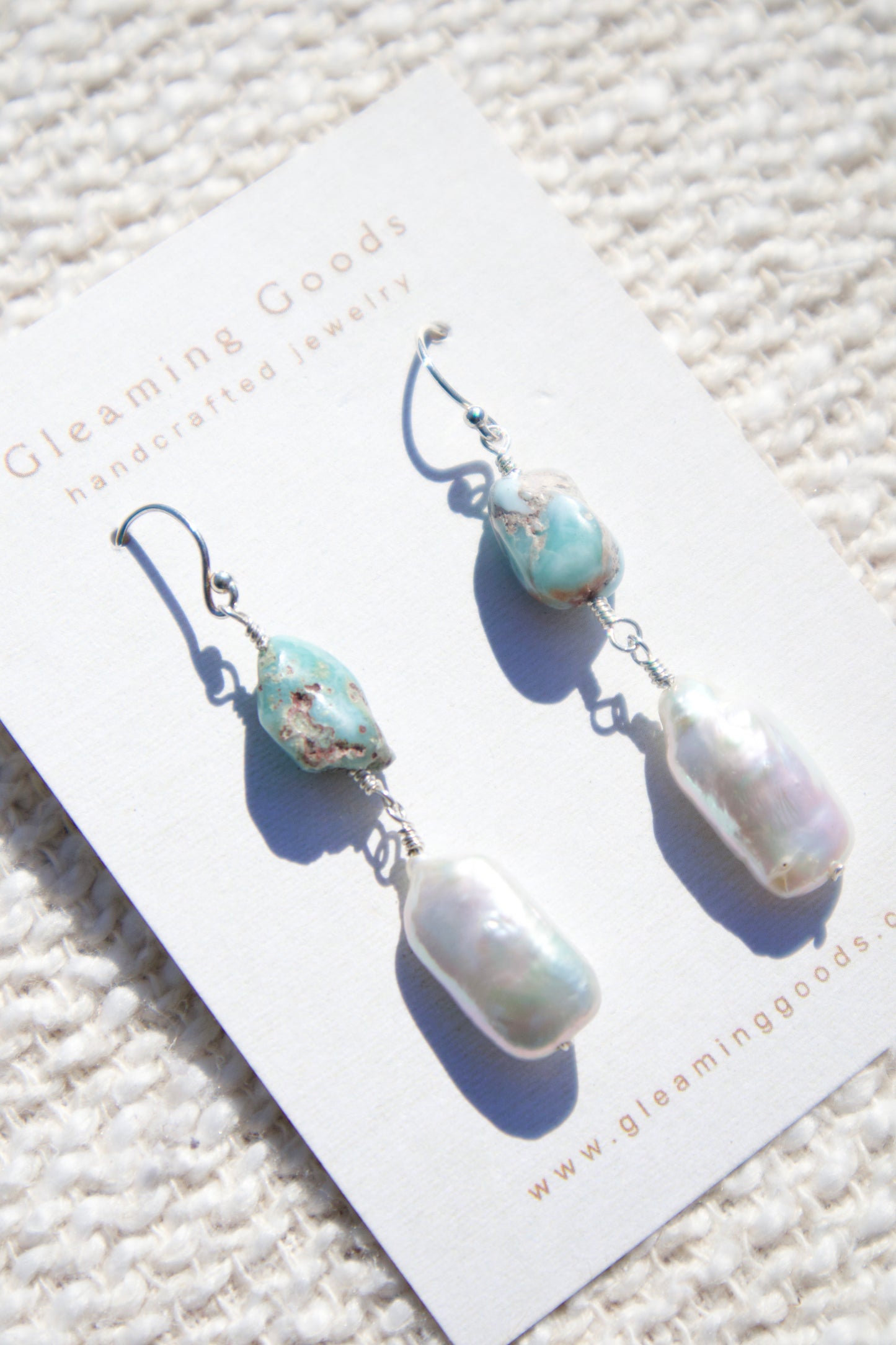 Sterling Silver Turquoise Freshwater Pearl Earrings