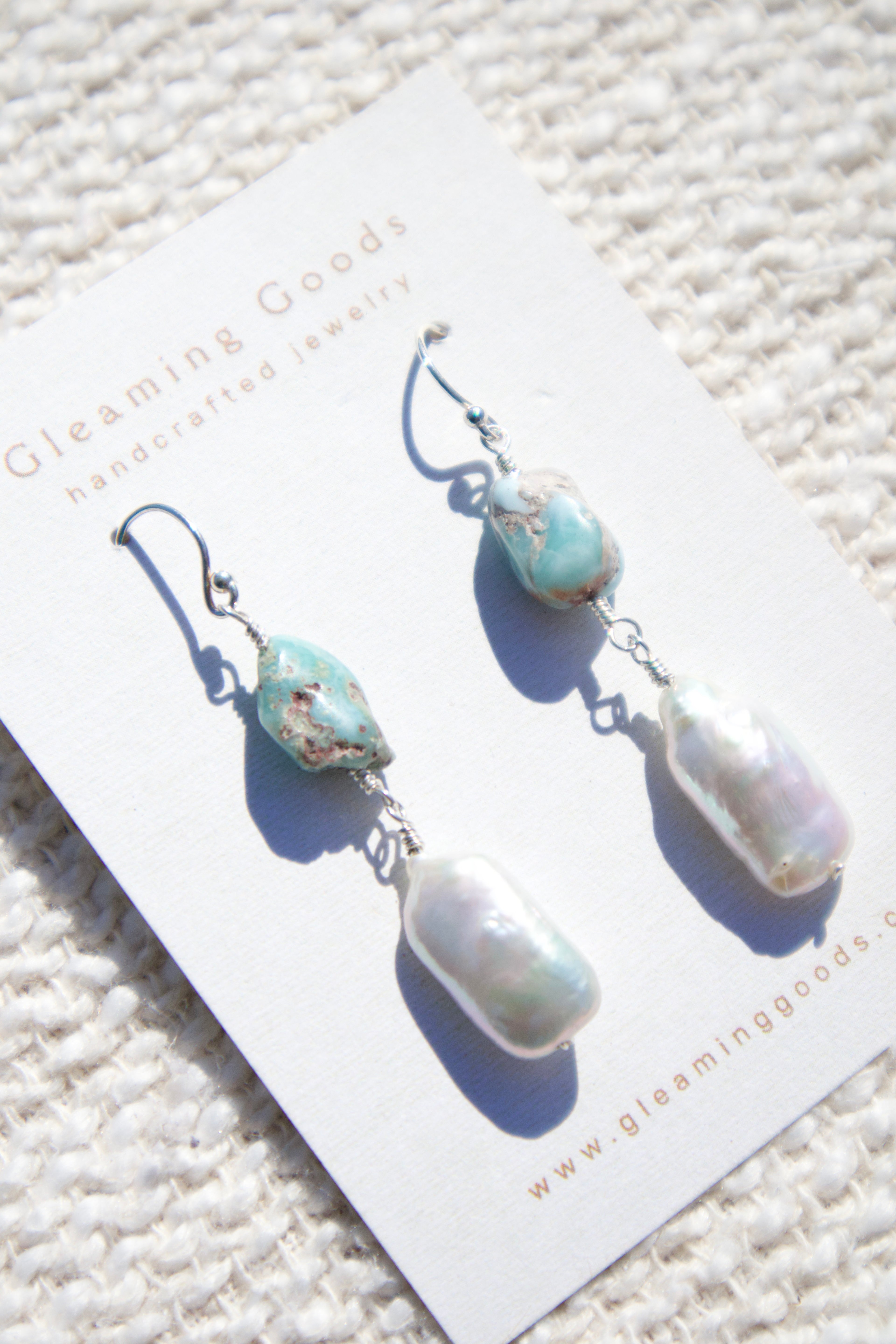 Sterling Silver Turquoise Freshwater Pearl Earrings