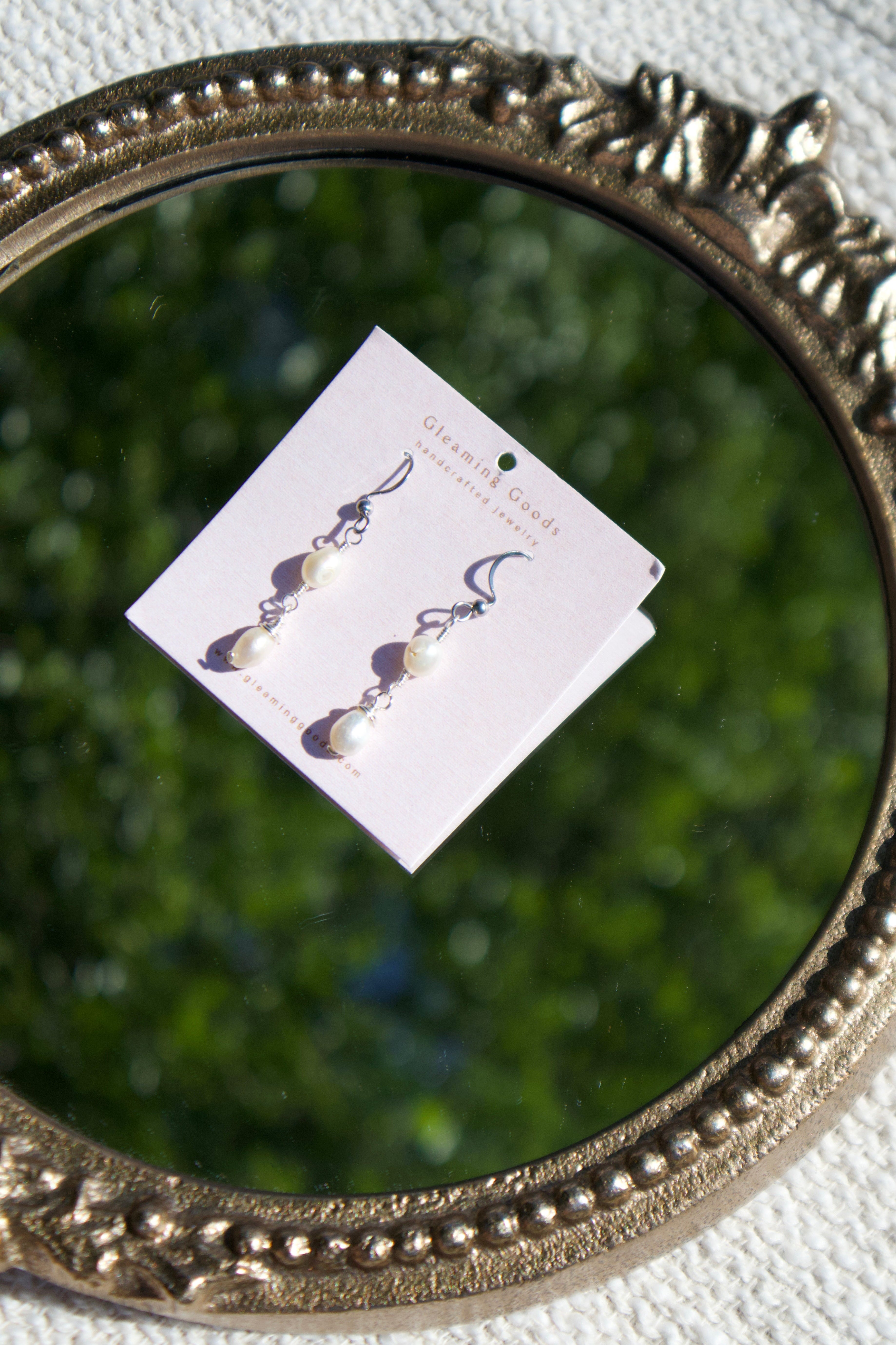 Dainty Freshwater Pearl Dangle Earrings