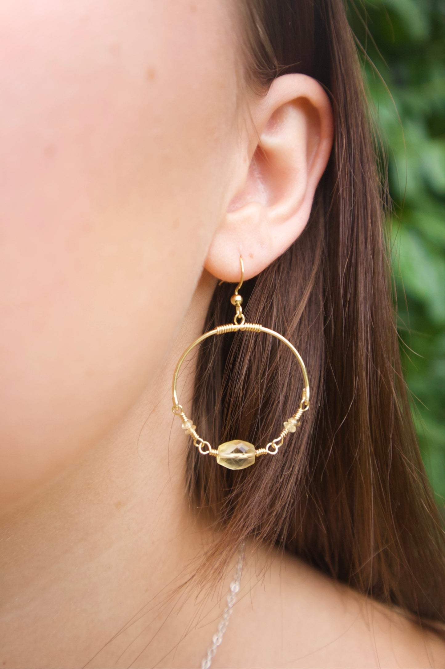 Citrine Gem Hoops