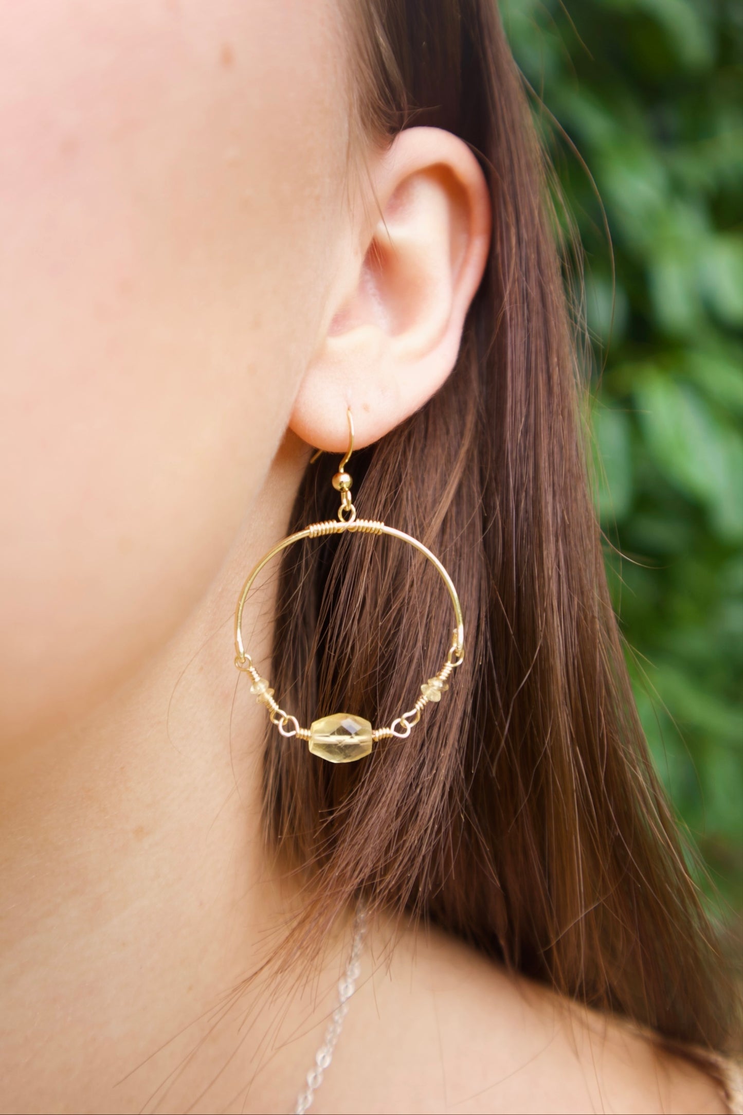 Citrine Gem Hoops