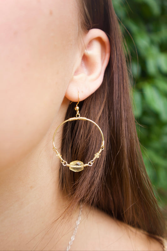 Citrine Gem Hoops