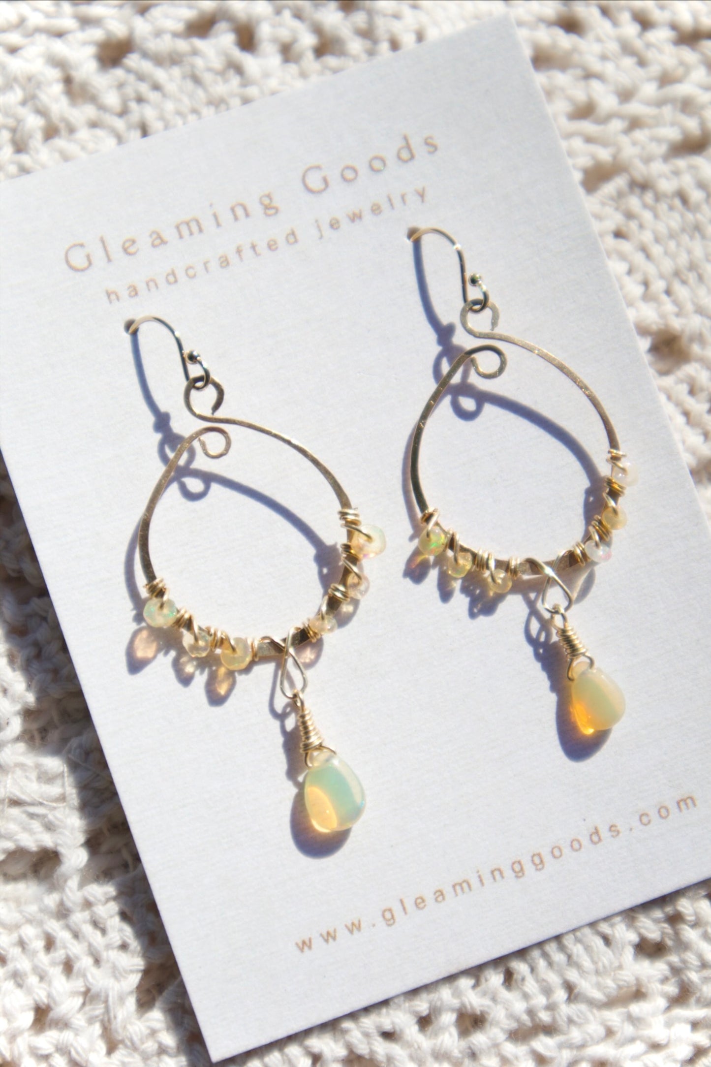 Gold Filled Bohemian Opal Hoops