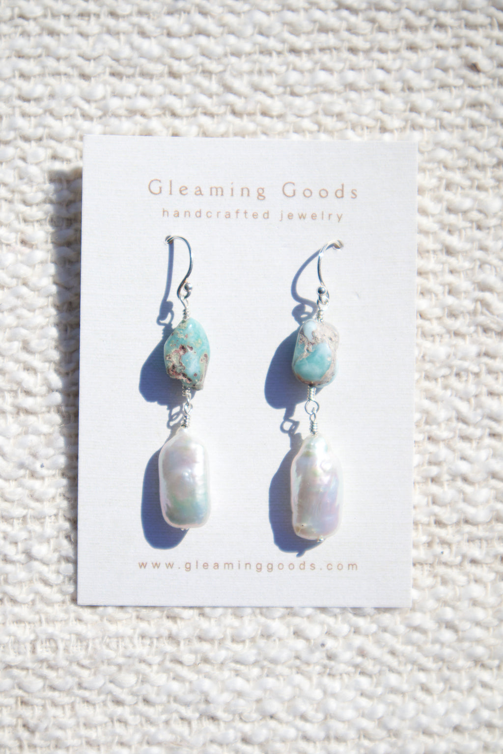 Sterling Silver Turquoise Freshwater Pearl Earrings