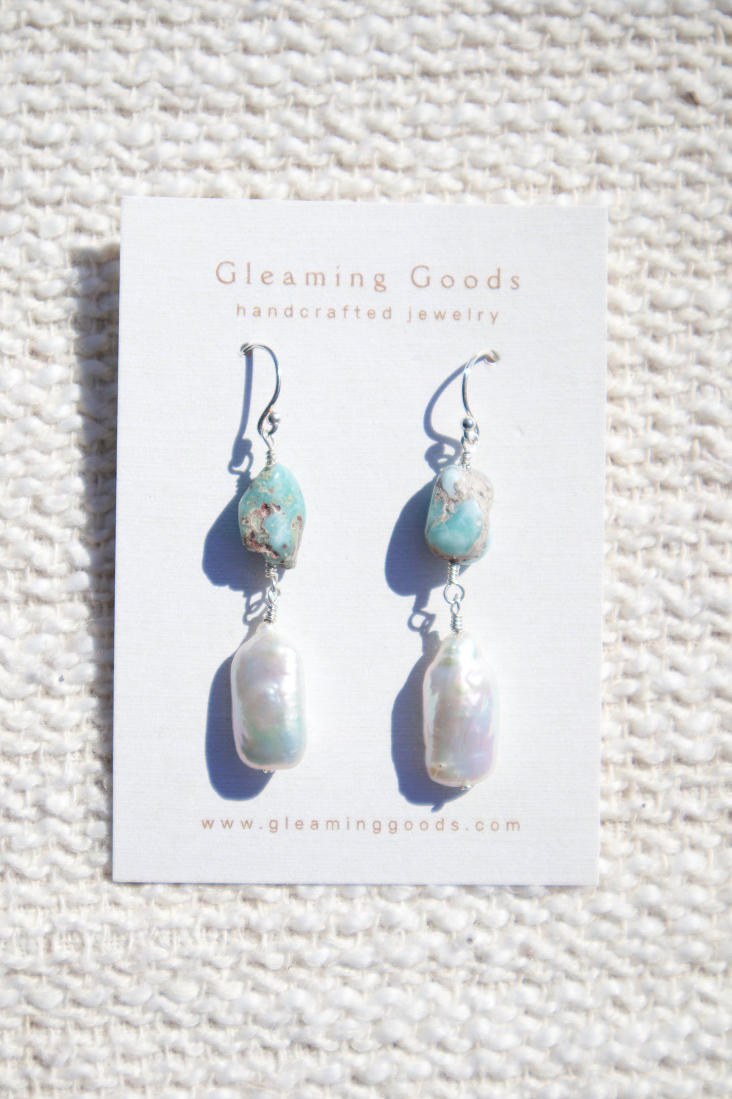 Sterling Silver Turquoise Freshwater Pearl Earrings