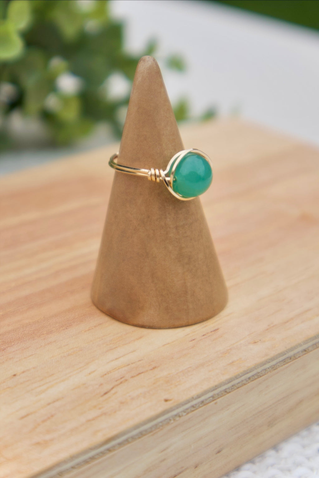 Green Jade Gemstone Ring