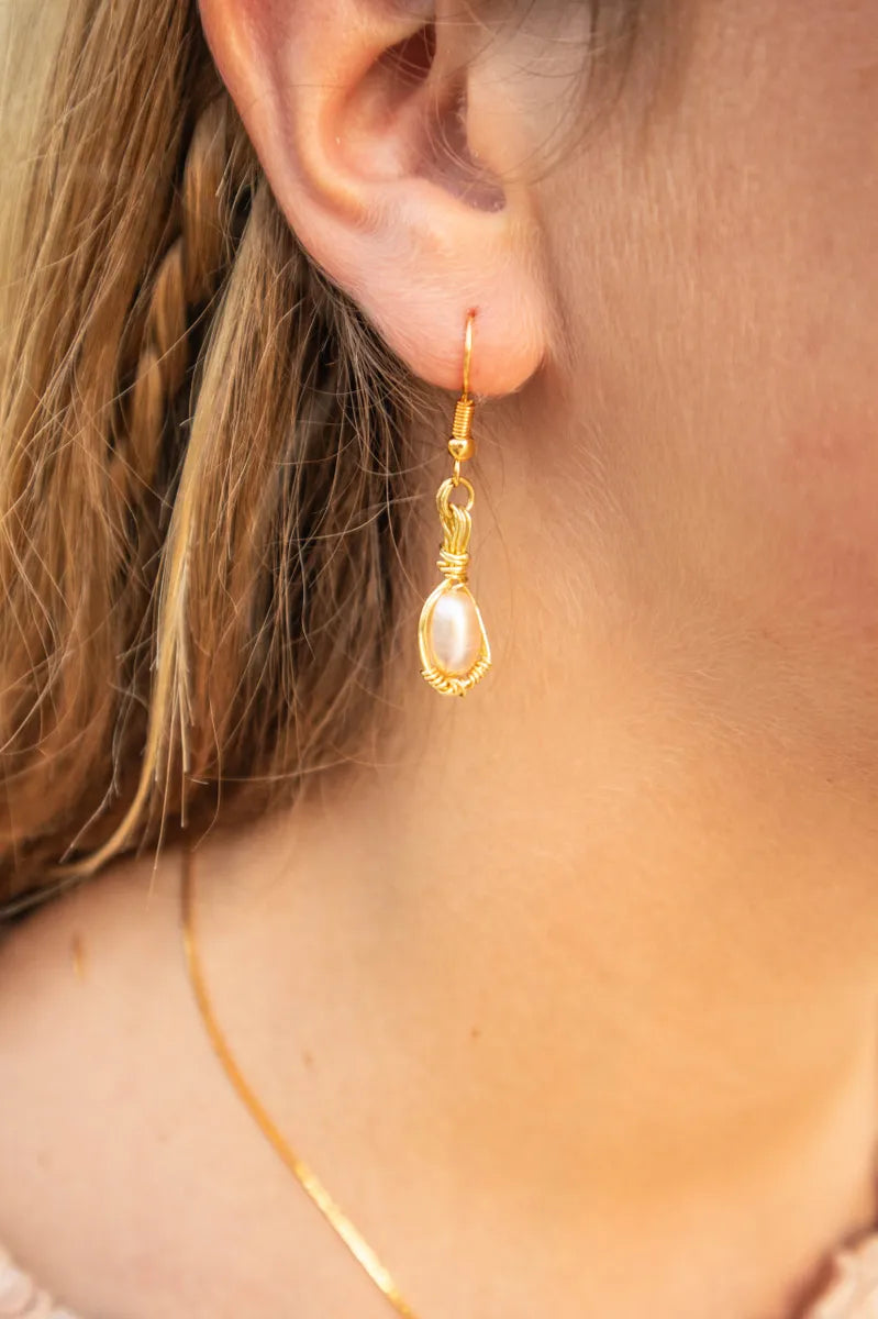 Simple Pearl Drop Earrings