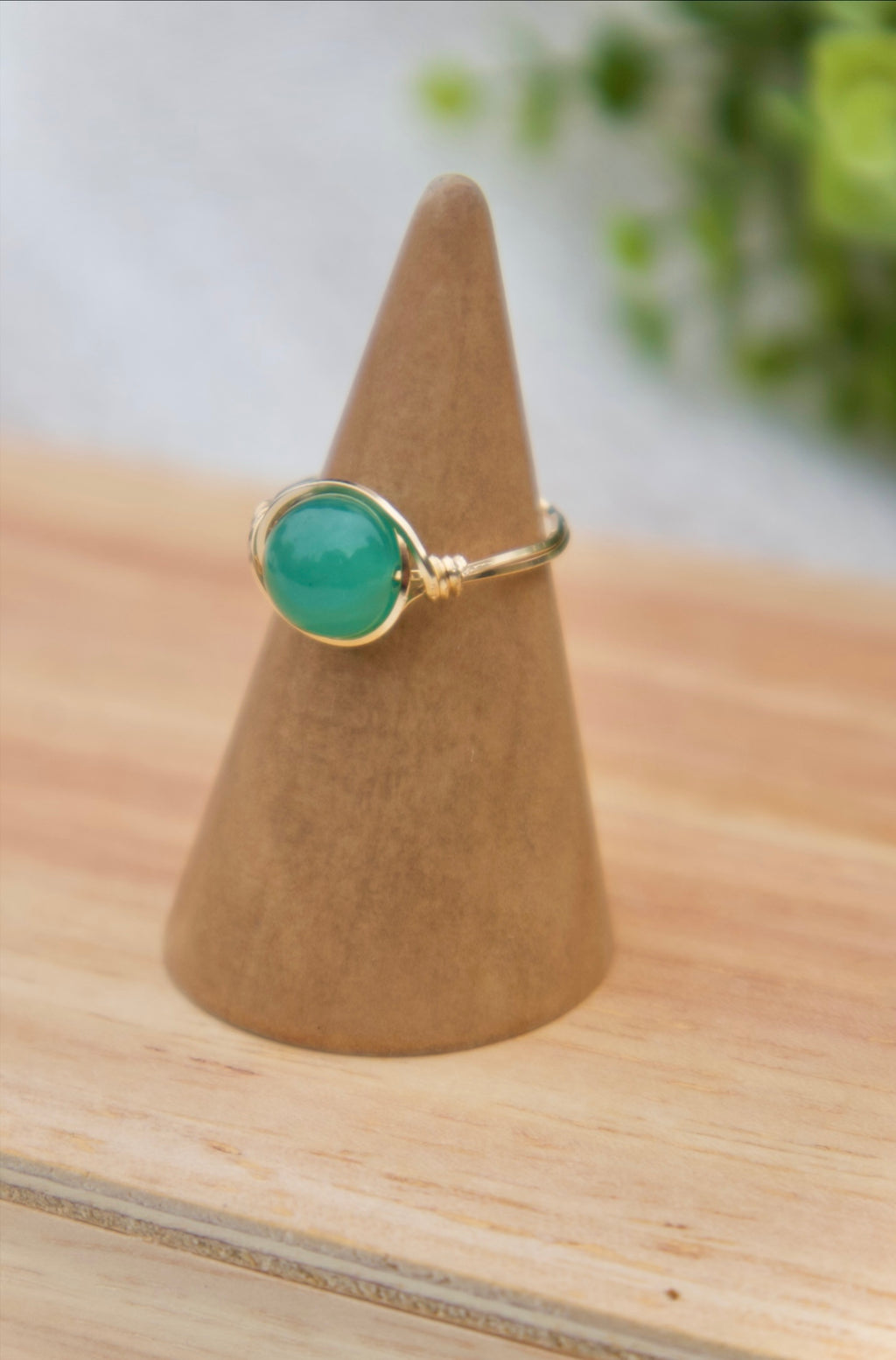 Green Jade Gemstone Ring