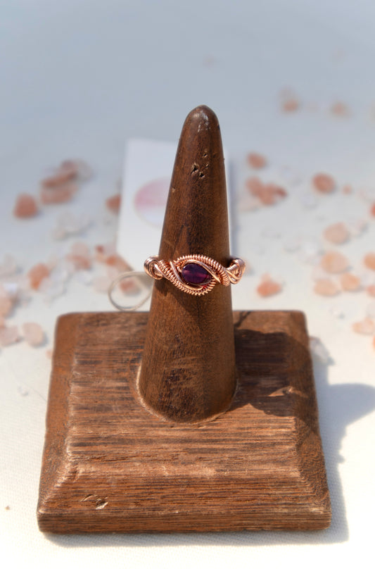Red Garnet Intricate Ring
