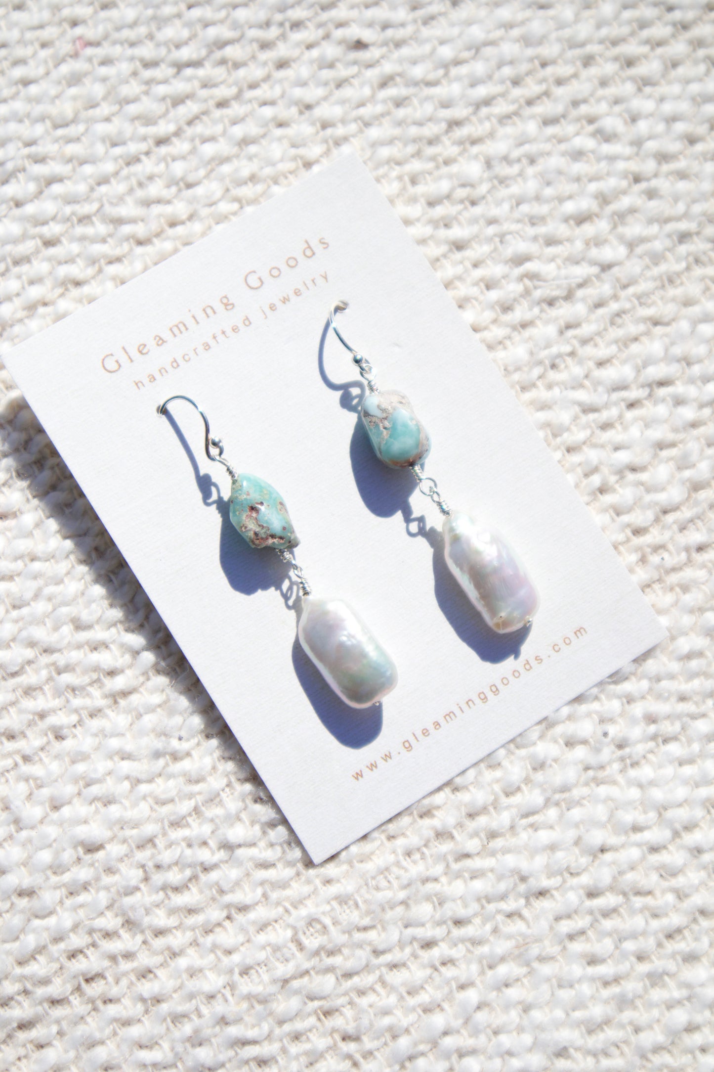Sterling Silver Turquoise Freshwater Pearl Earrings
