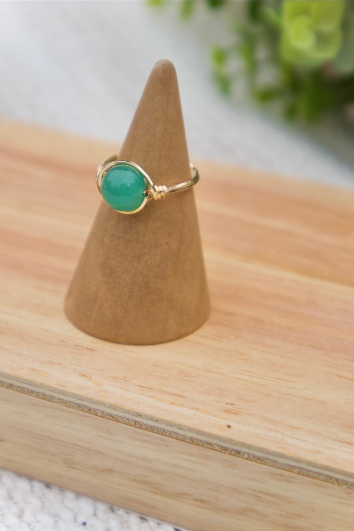 Green Jade Gemstone Ring