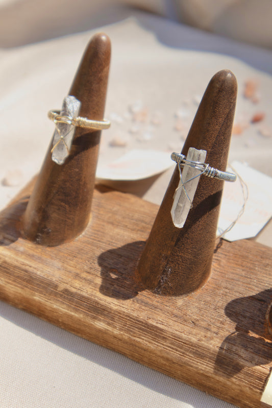 Aura Clear Quartz Point Ring