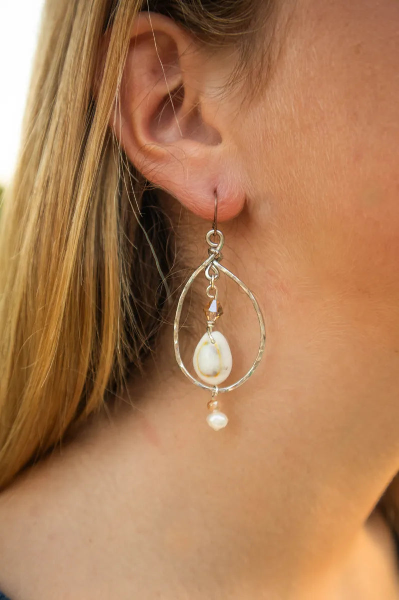 Golden Shell Teardrop Dangles