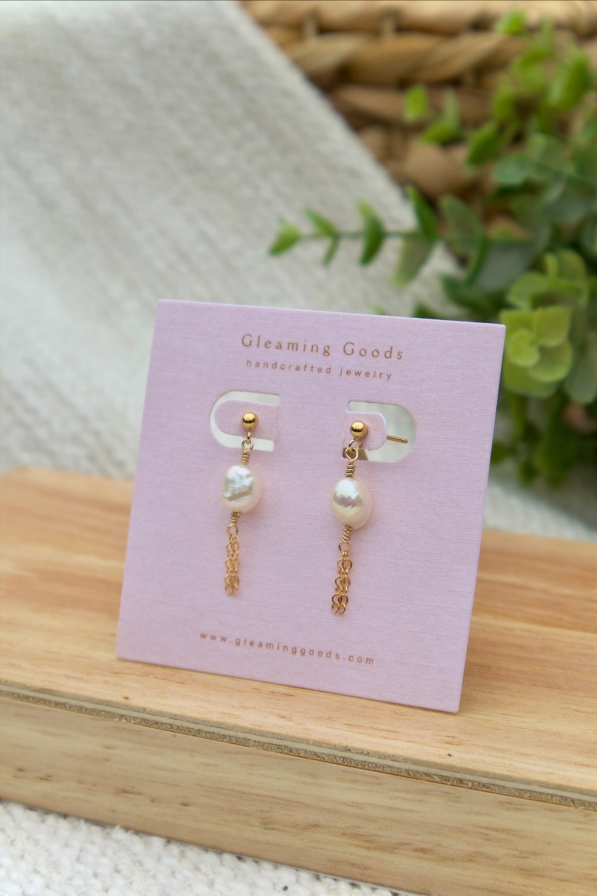 Gold Filled Pearl Tassel Chain Earrings