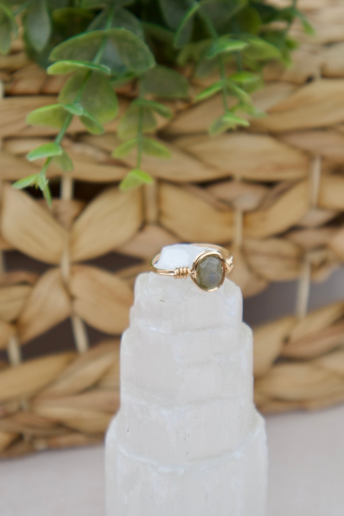 Faceted Labradorite Gemstone Ring ￼