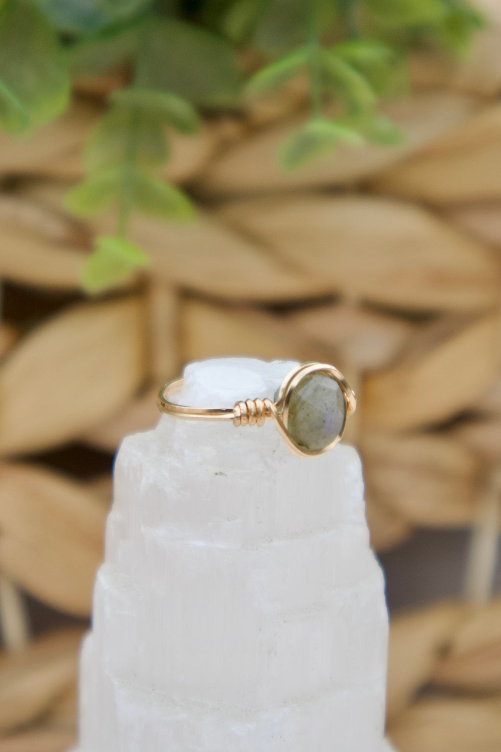 Faceted Labradorite Gemstone Ring ￼