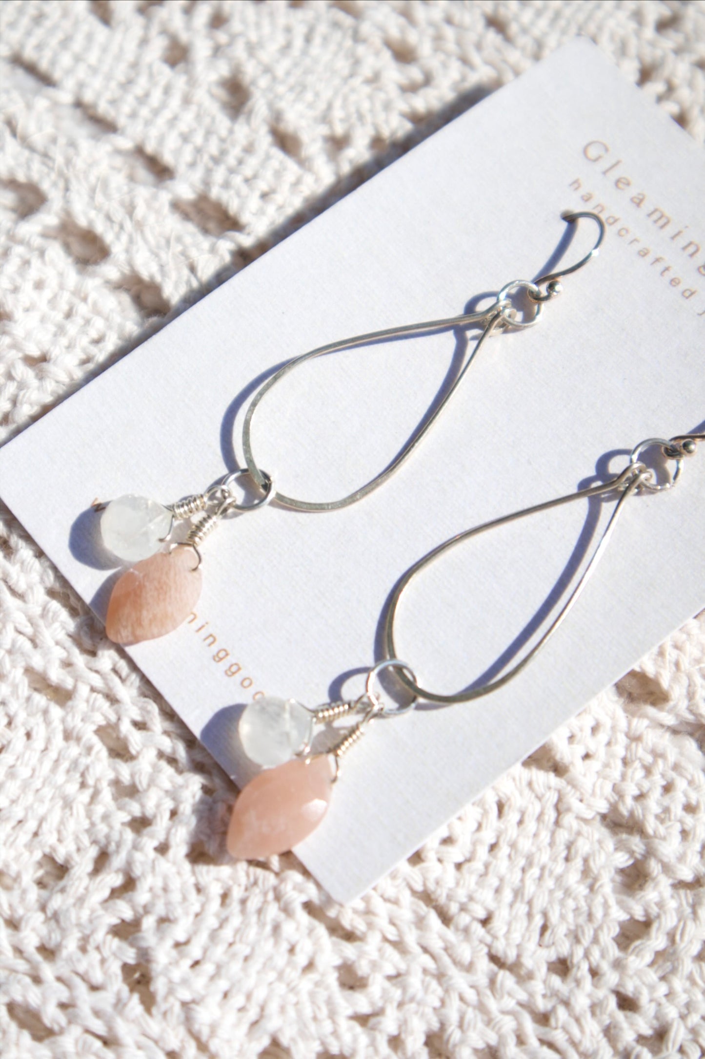 Genuine sterling silver teardrop charm earrings