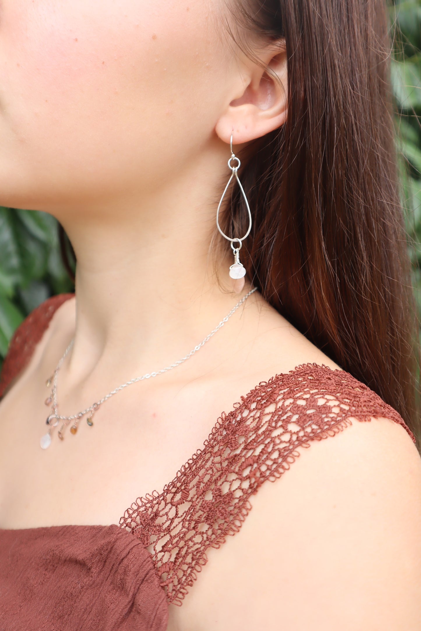 Genuine sterling silver teardrop charm earrings