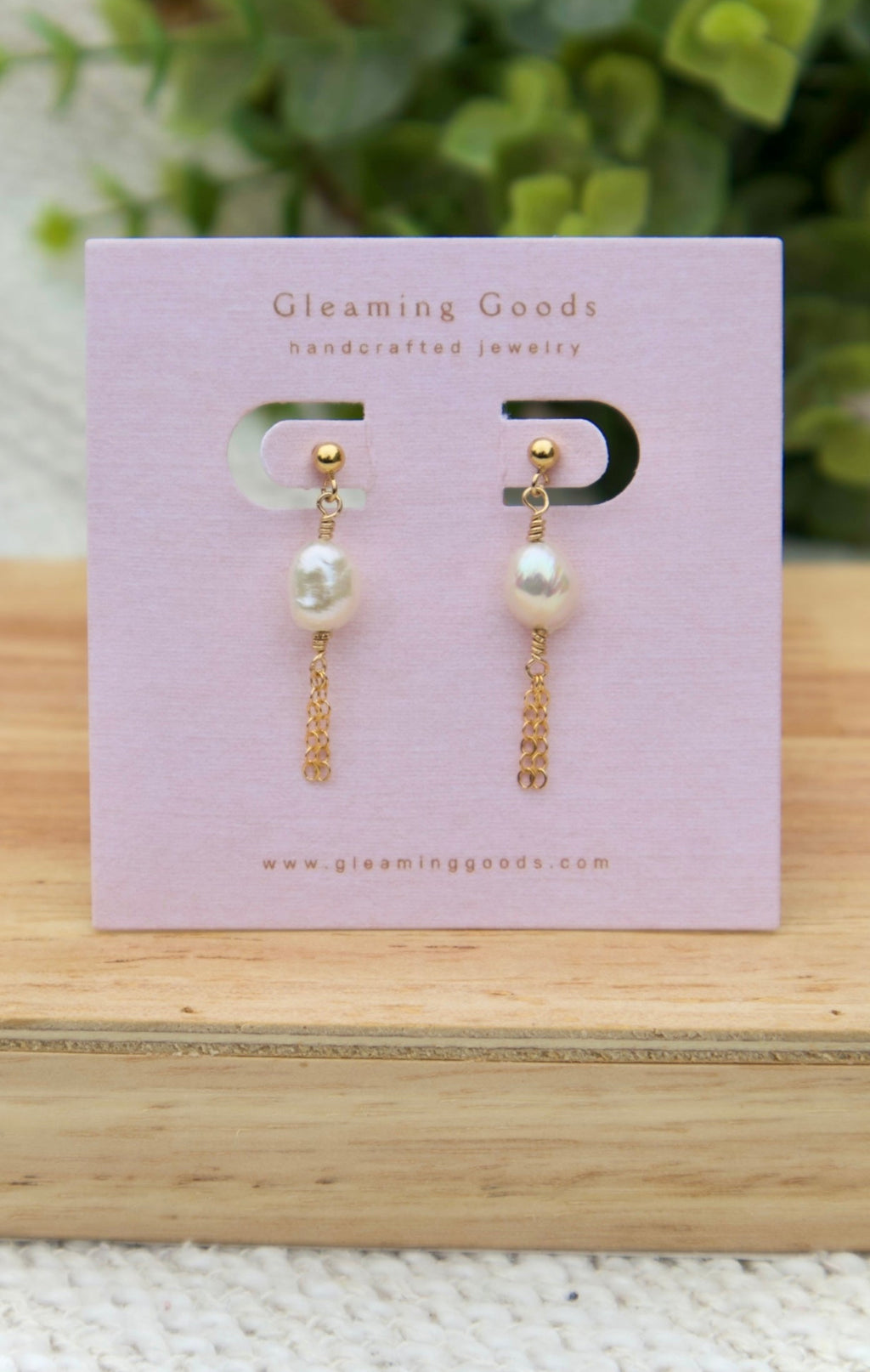 Gold Filled Pearl Tassel Chain Earrings