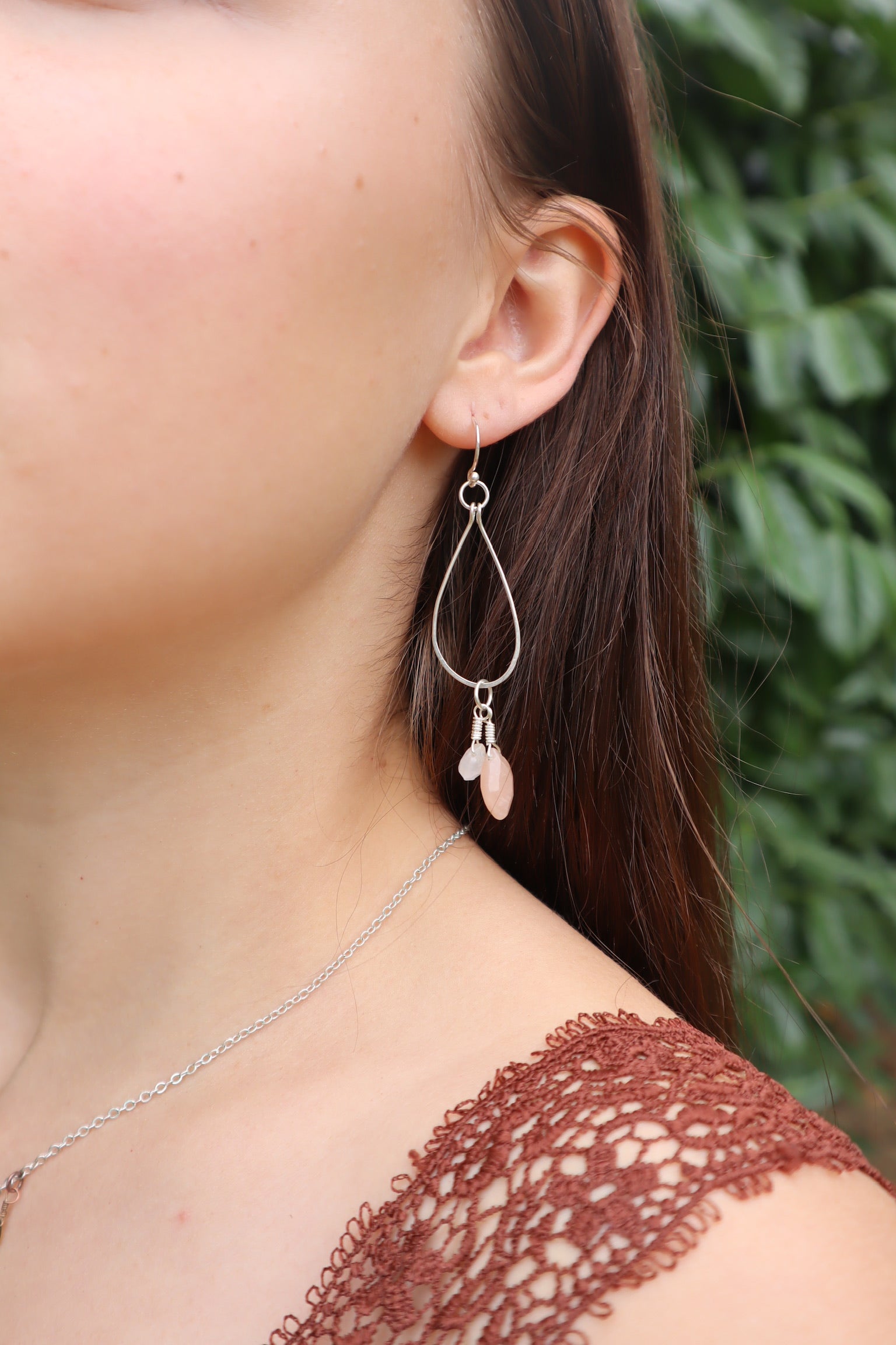Genuine sterling silver teardrop charm earrings
