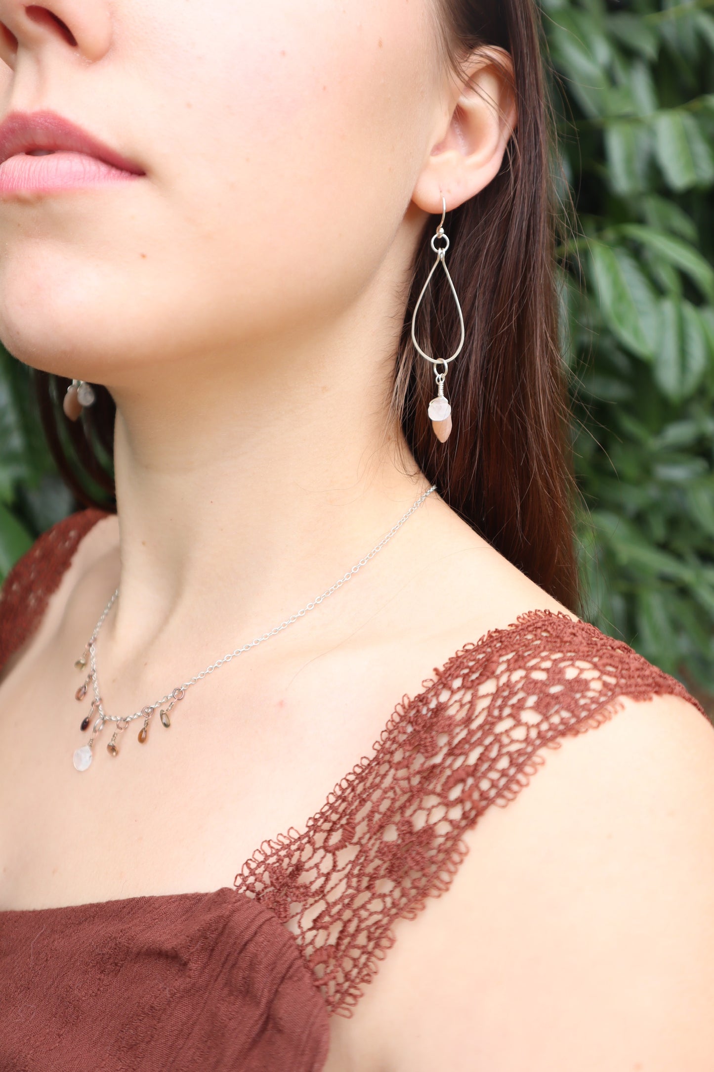 Genuine sterling silver teardrop charm earrings