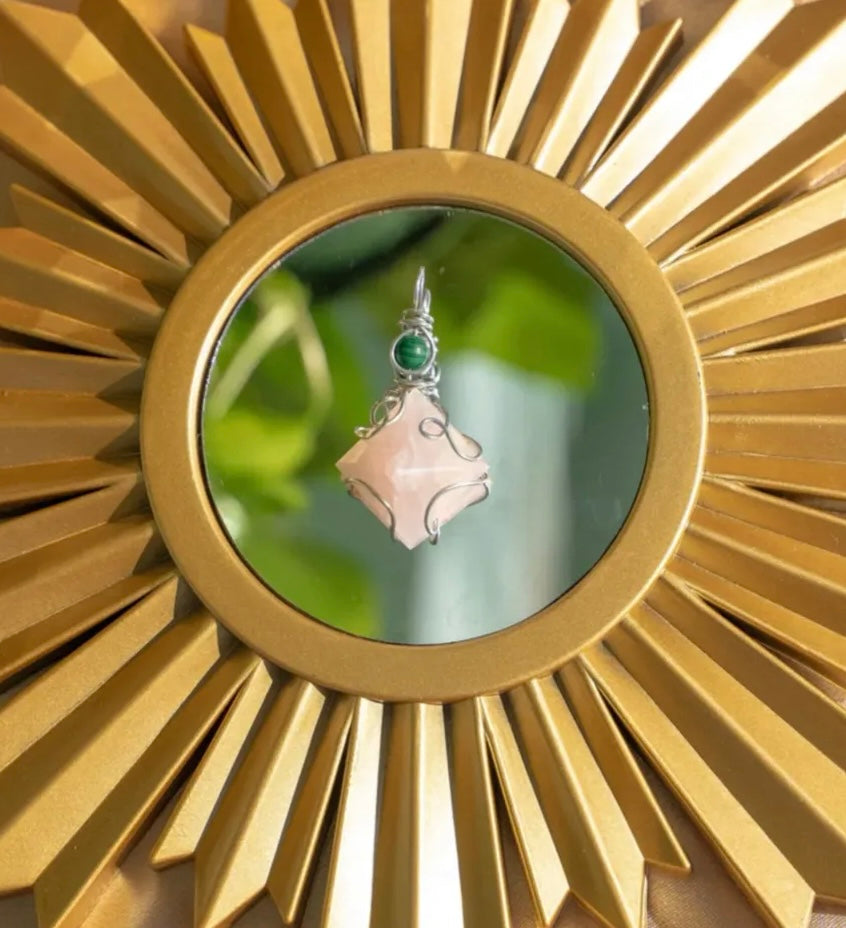 Rose Quartz Pyramid Pendant