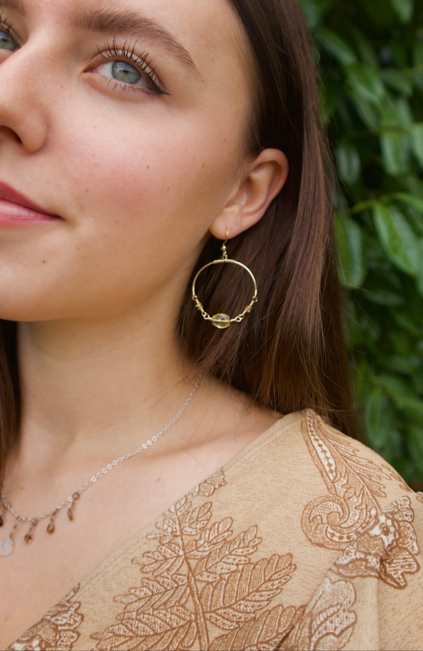 Citrine Gem Hoops
