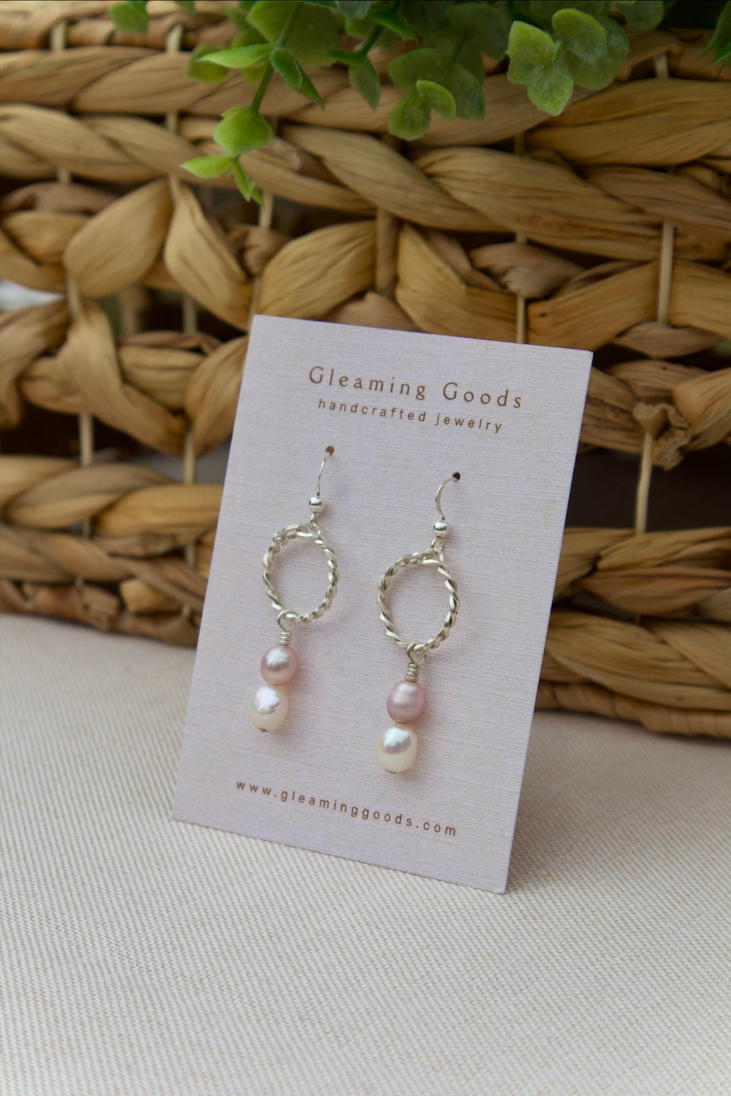Sterling Silver Freshwater Pearl Hoops