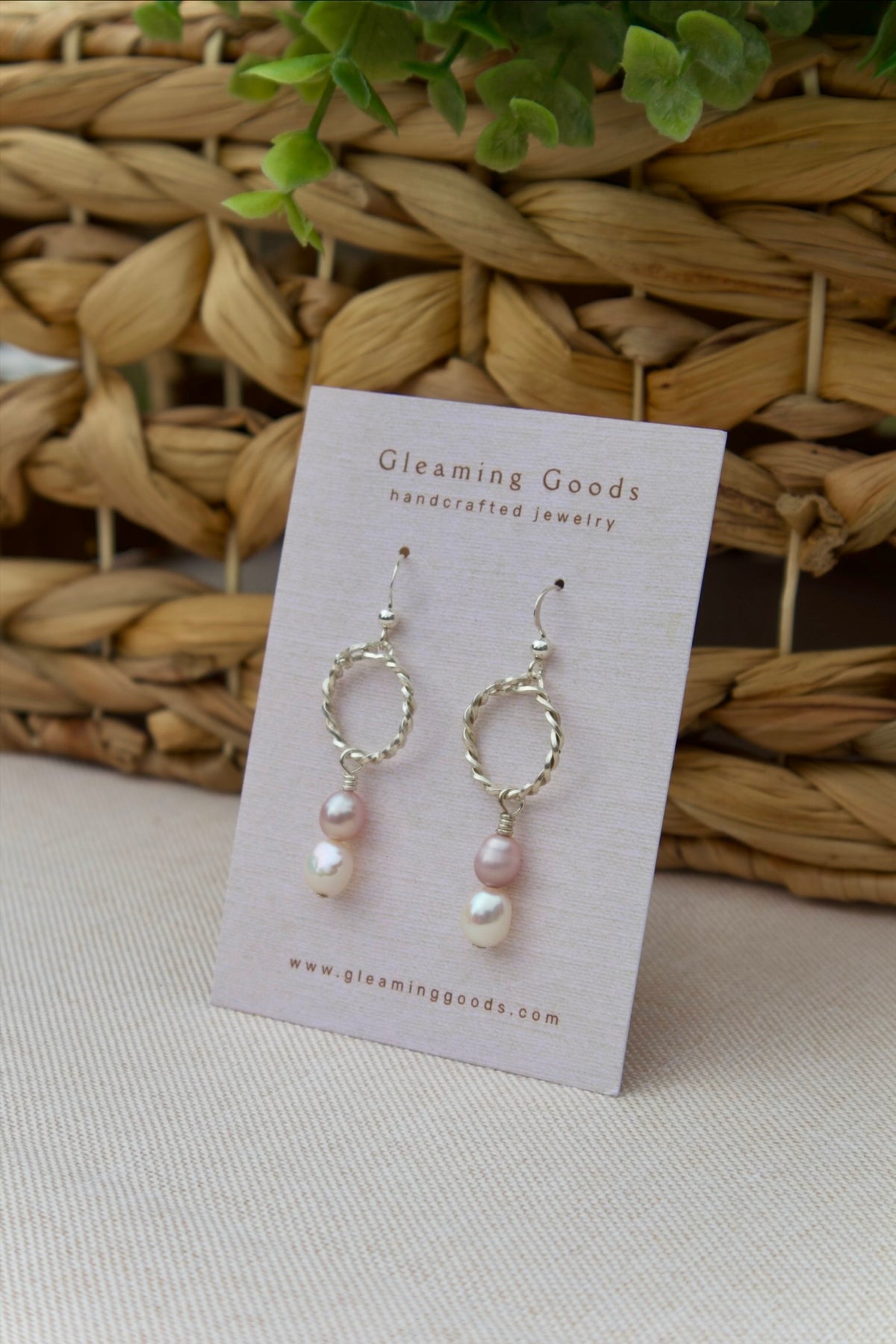 Sterling Silver Freshwater Pearl Hoops