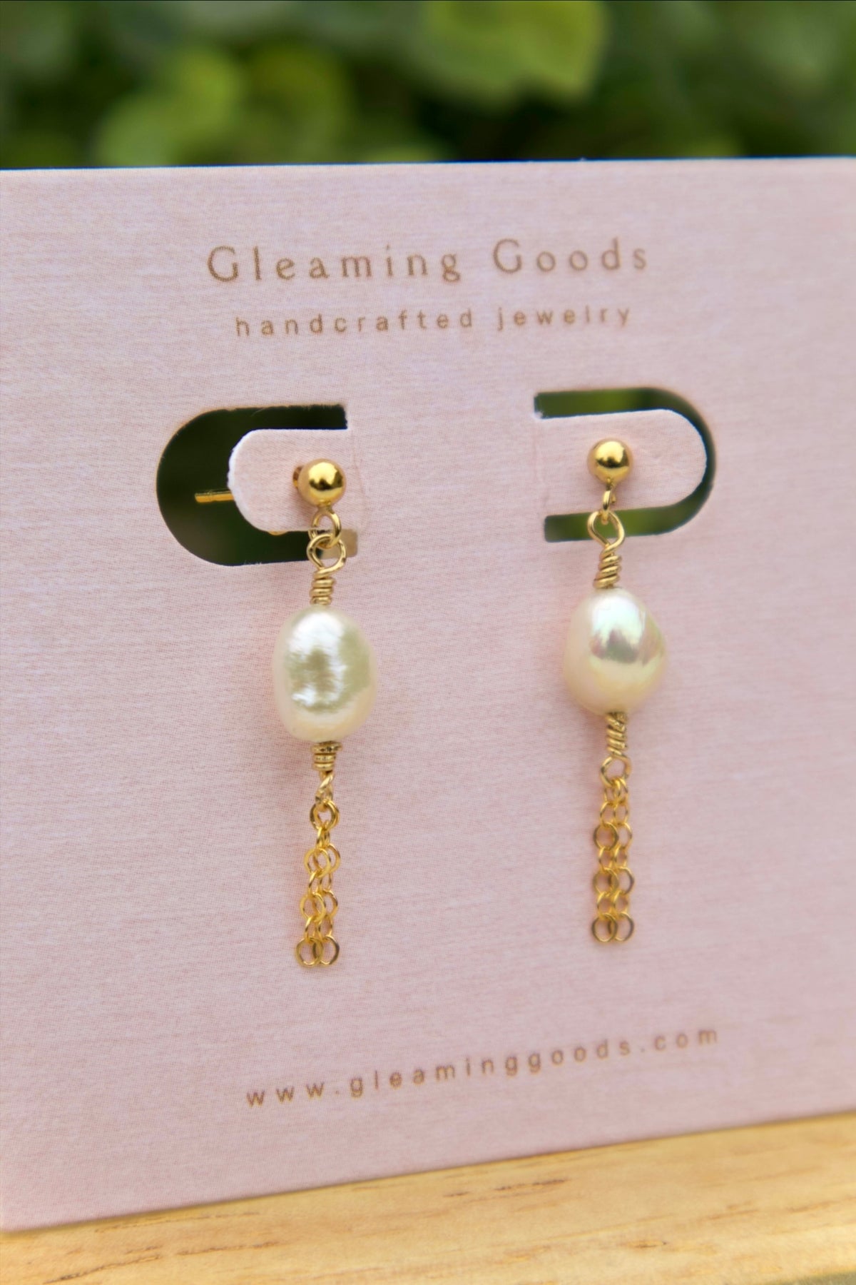 Gold Filled Pearl Tassel Chain Earrings