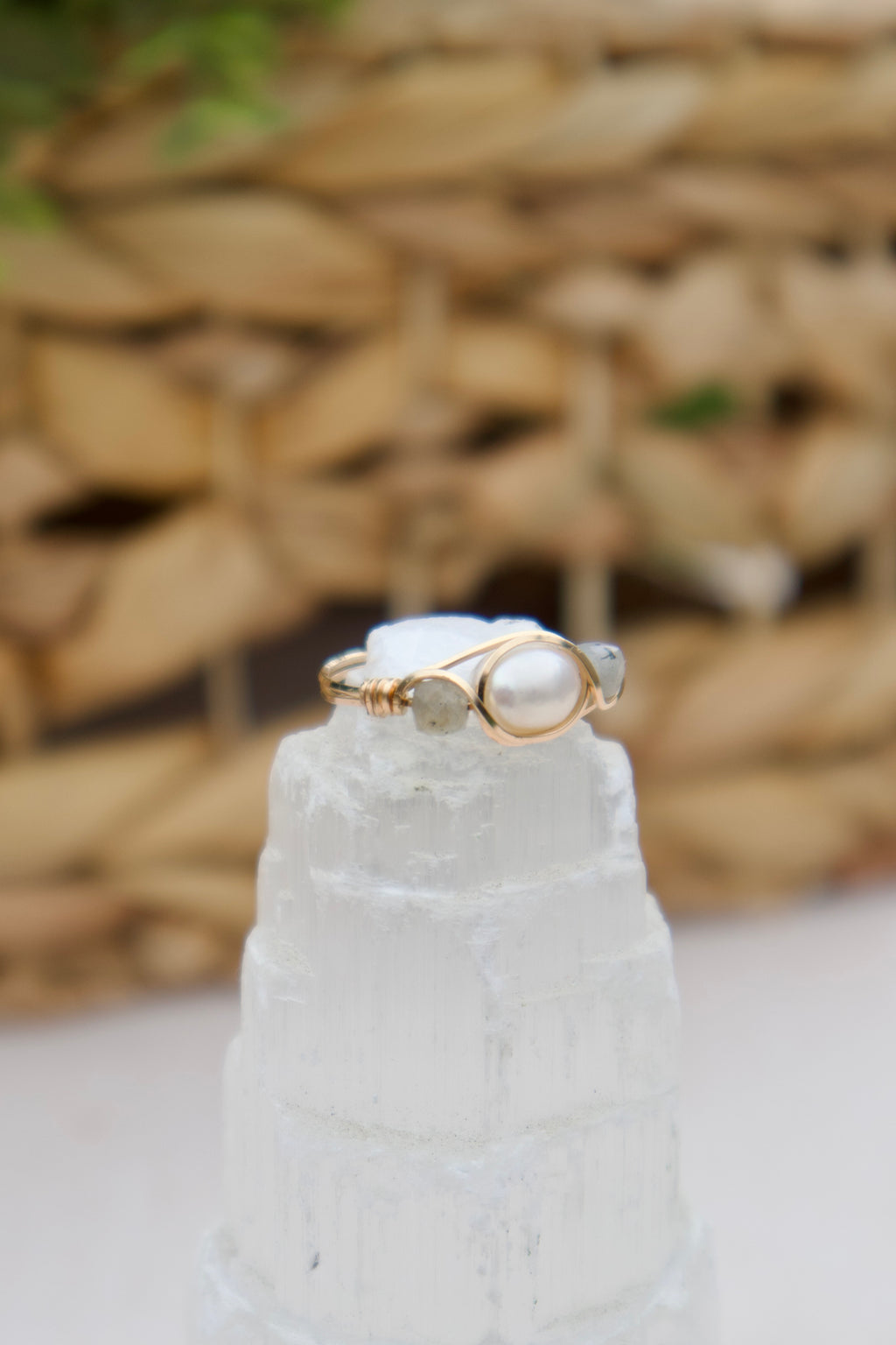 Labradorite Pearl Ring