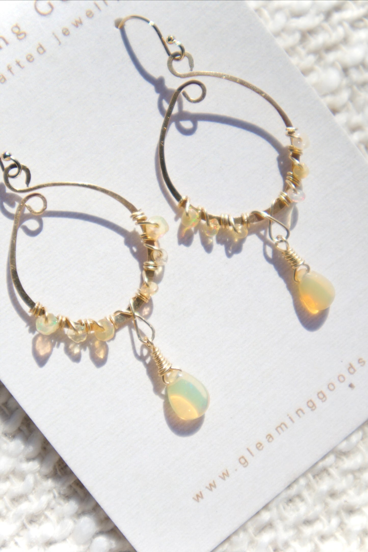 Gold Filled Bohemian Opal Hoops