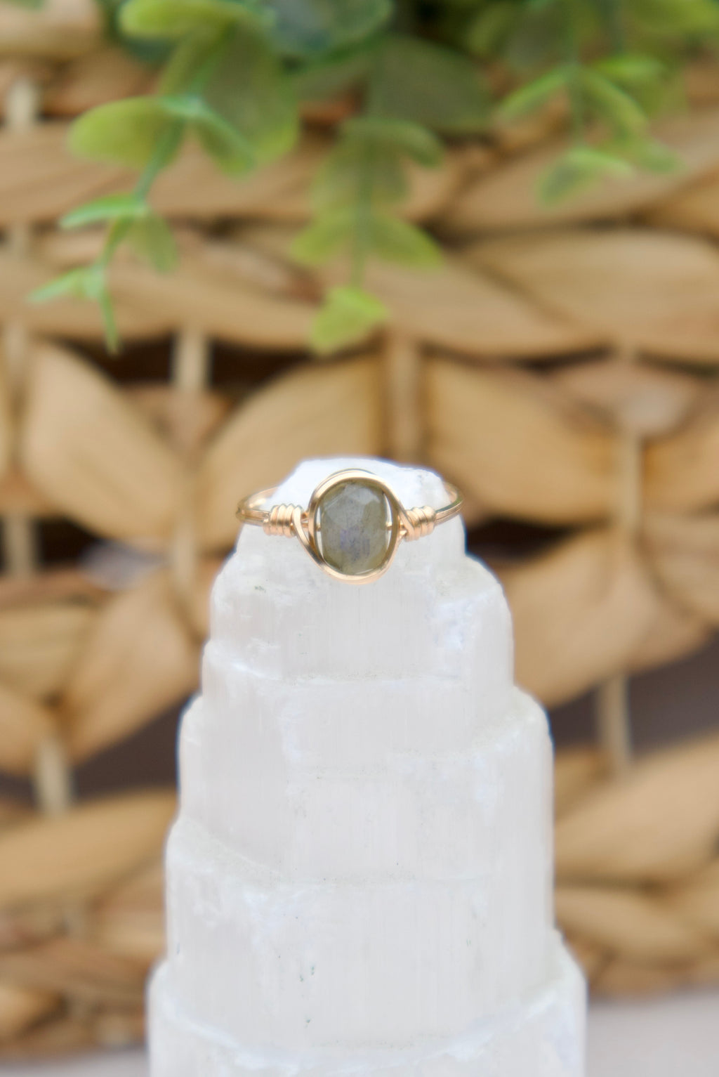 Faceted Labradorite Gemstone Ring ￼