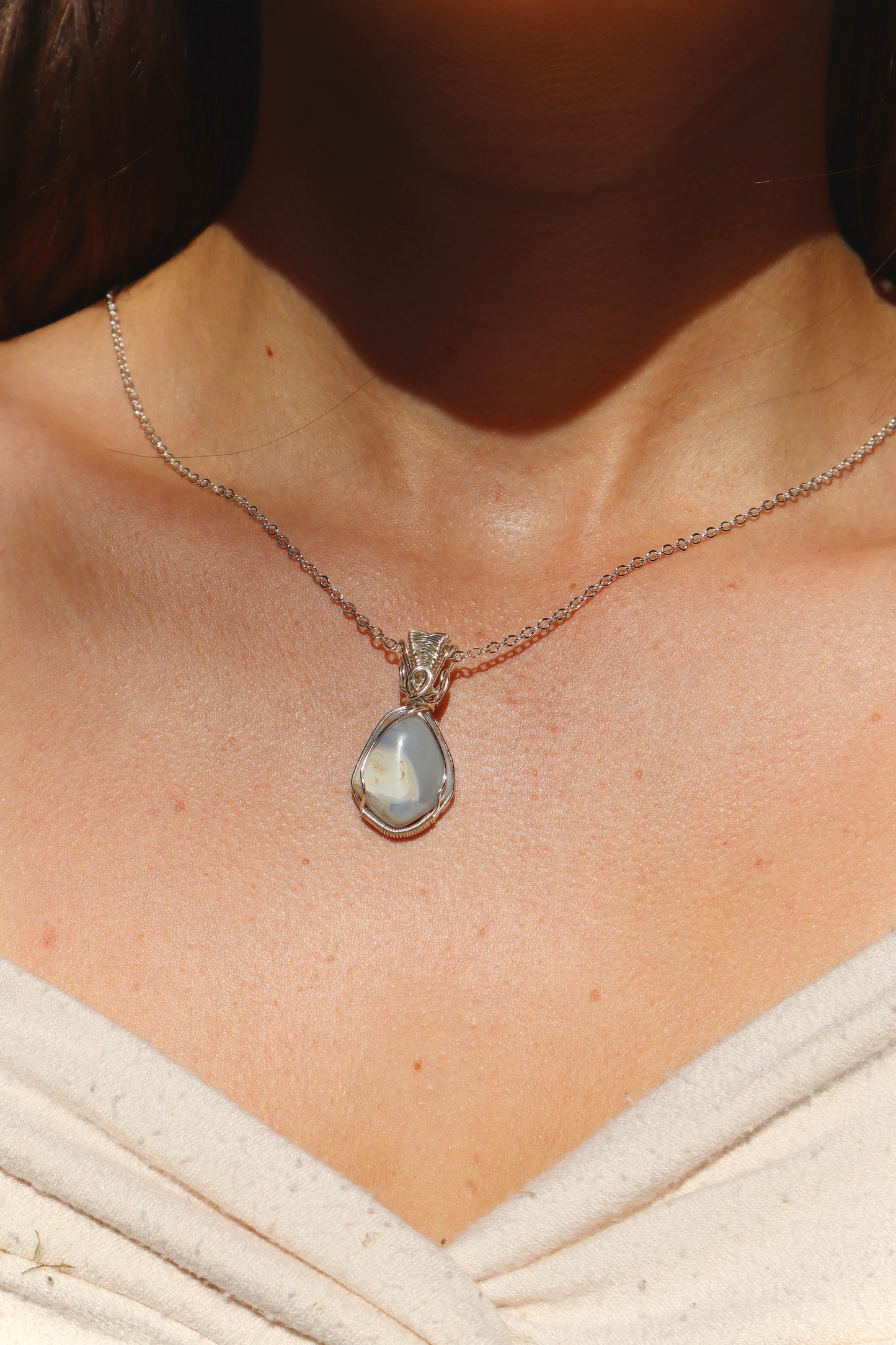 Blue Lace Agate Pendant