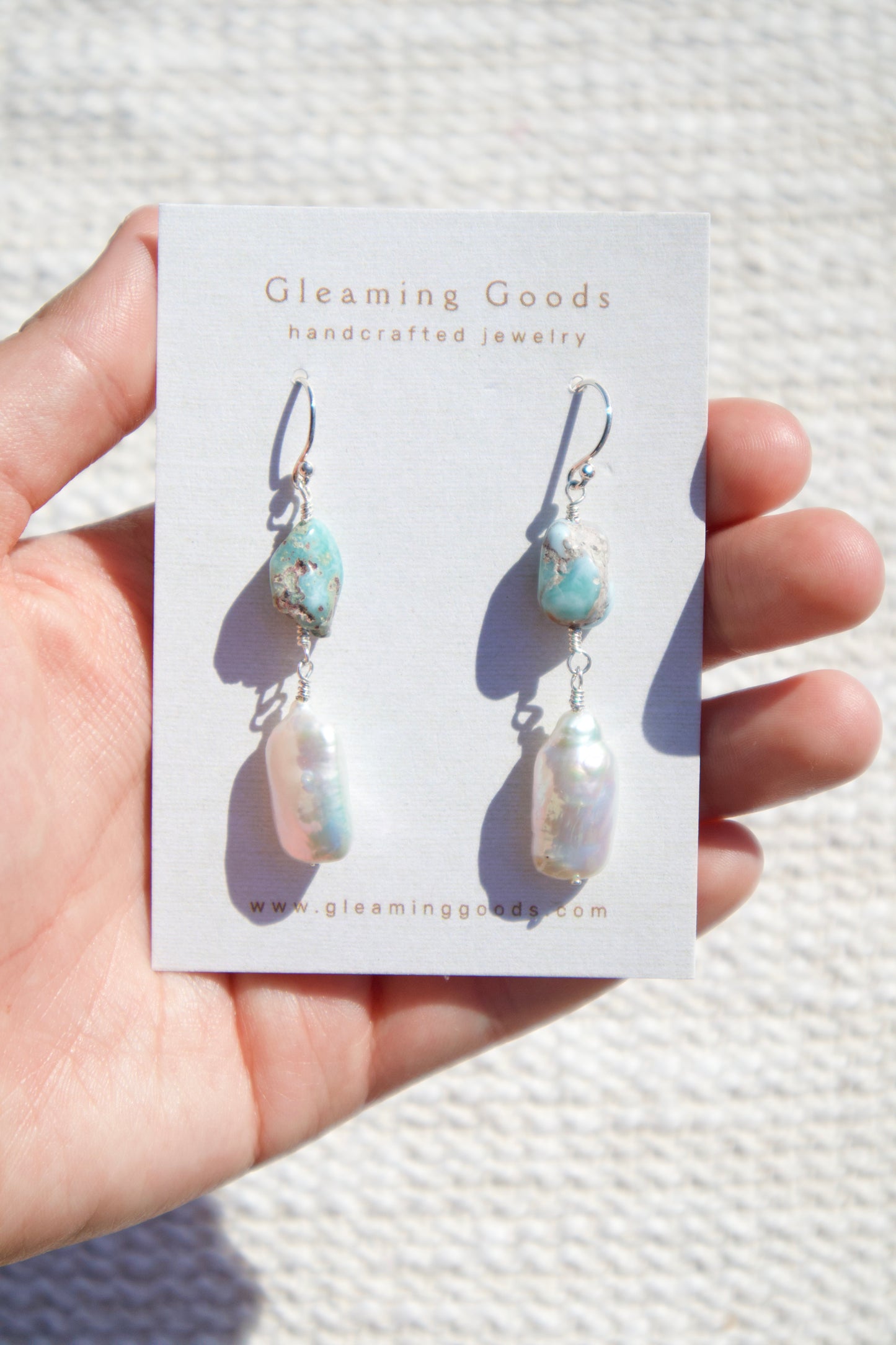 Sterling Silver Turquoise Freshwater Pearl Earrings