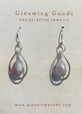 Sterling Silver Tiffany Stone Teardrop Hoops