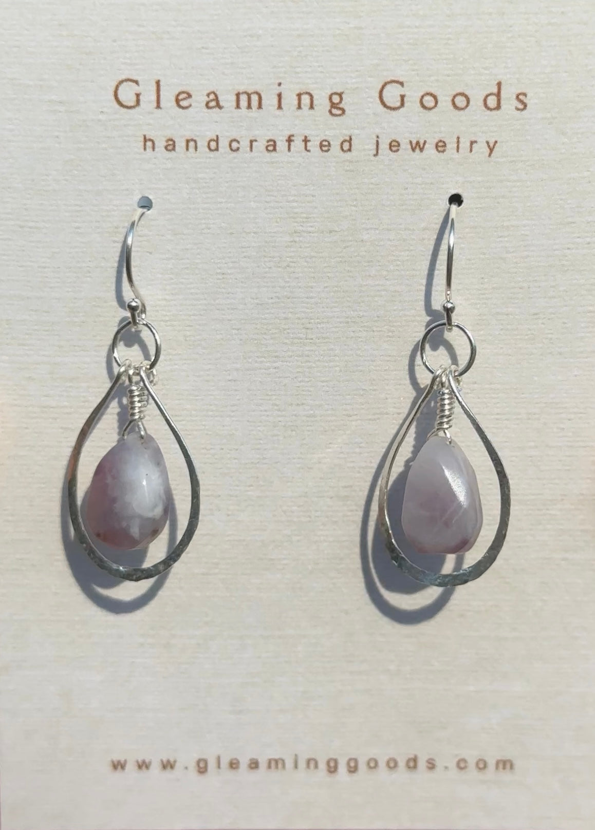 Sterling Silver Tiffany Stone Teardrop Hoops