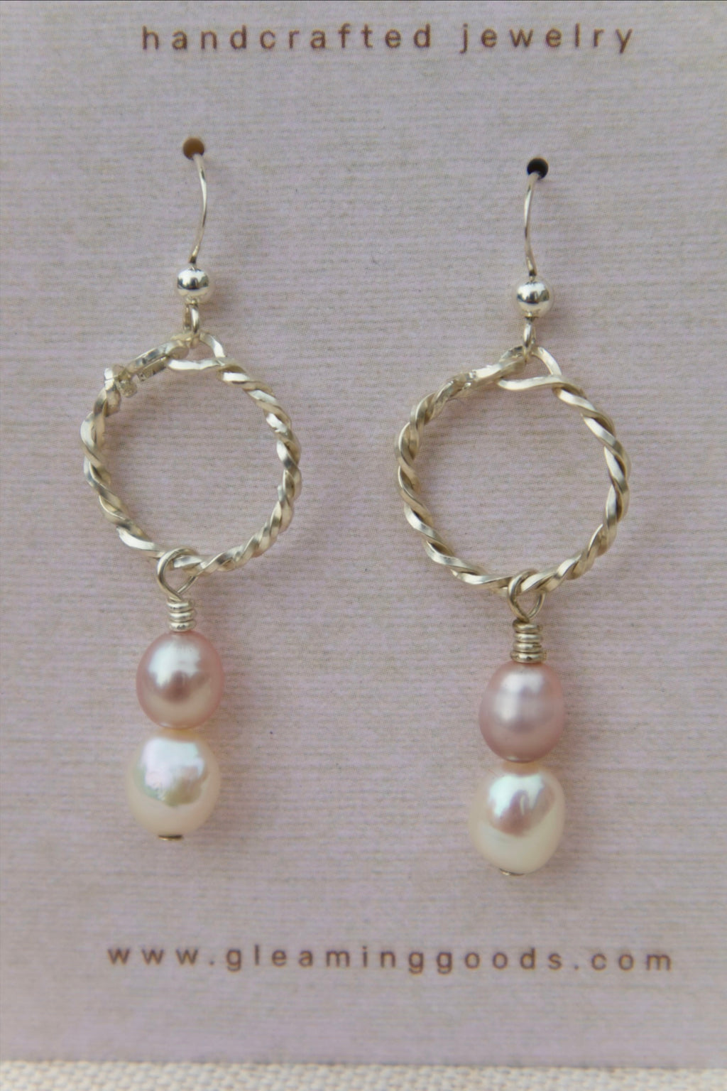 Sterling Silver Freshwater Pearl Hoops