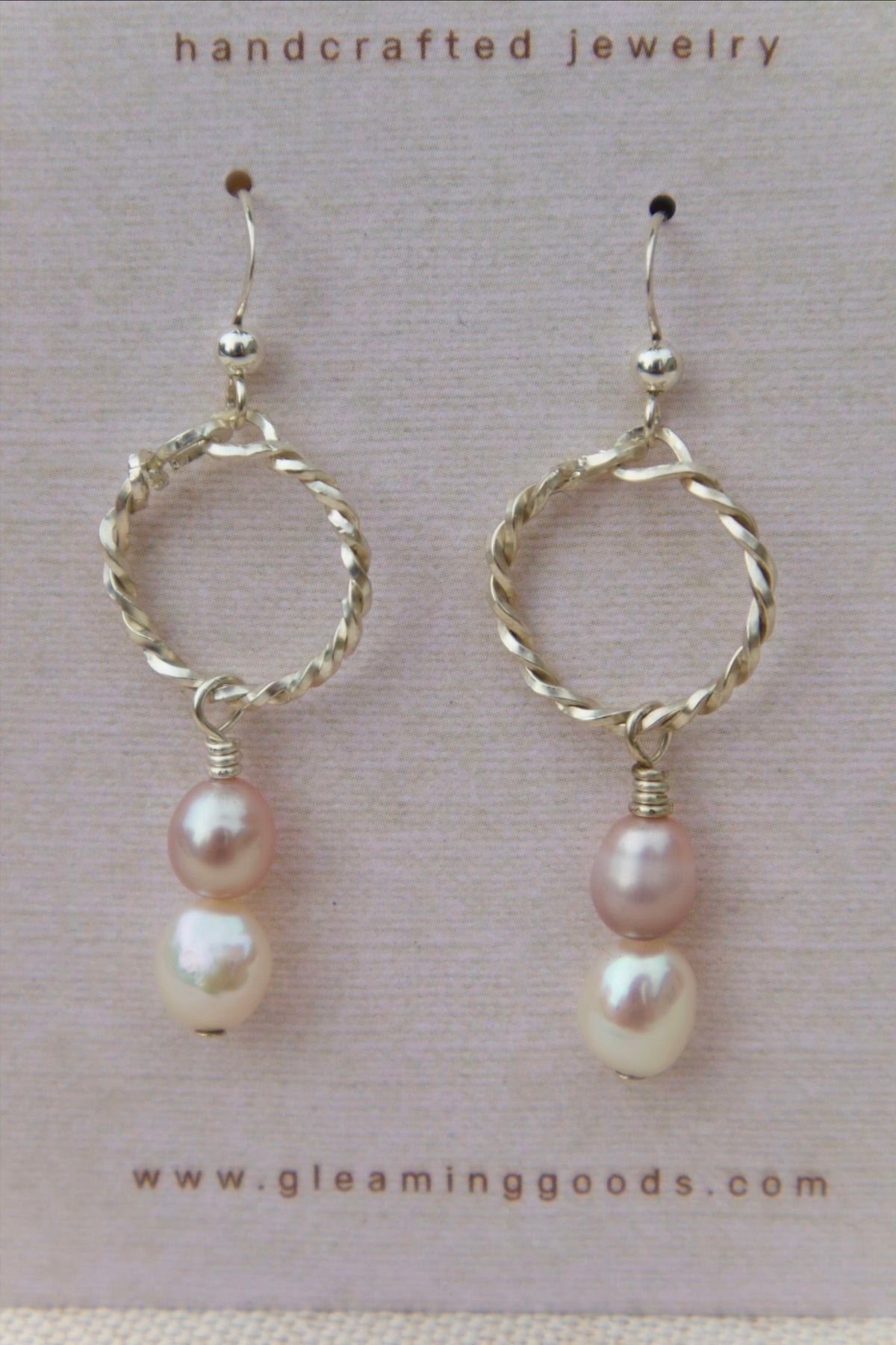 Sterling Silver Freshwater Pearl Hoops