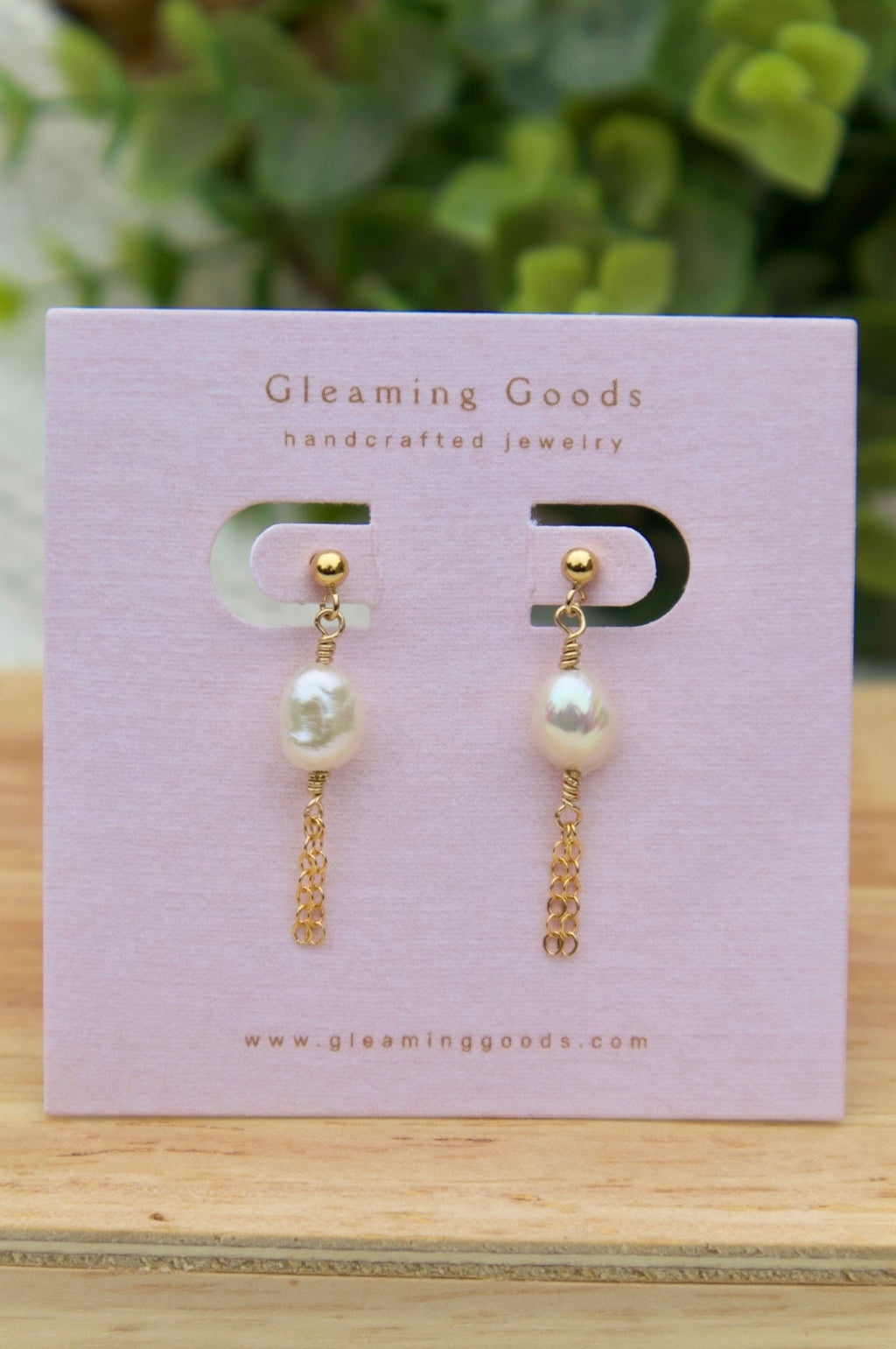 Gold Filled Pearl Tassel Chain Earrings
