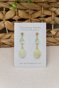 Faceted Genuine Green Jade Gemstone Stud Dangles